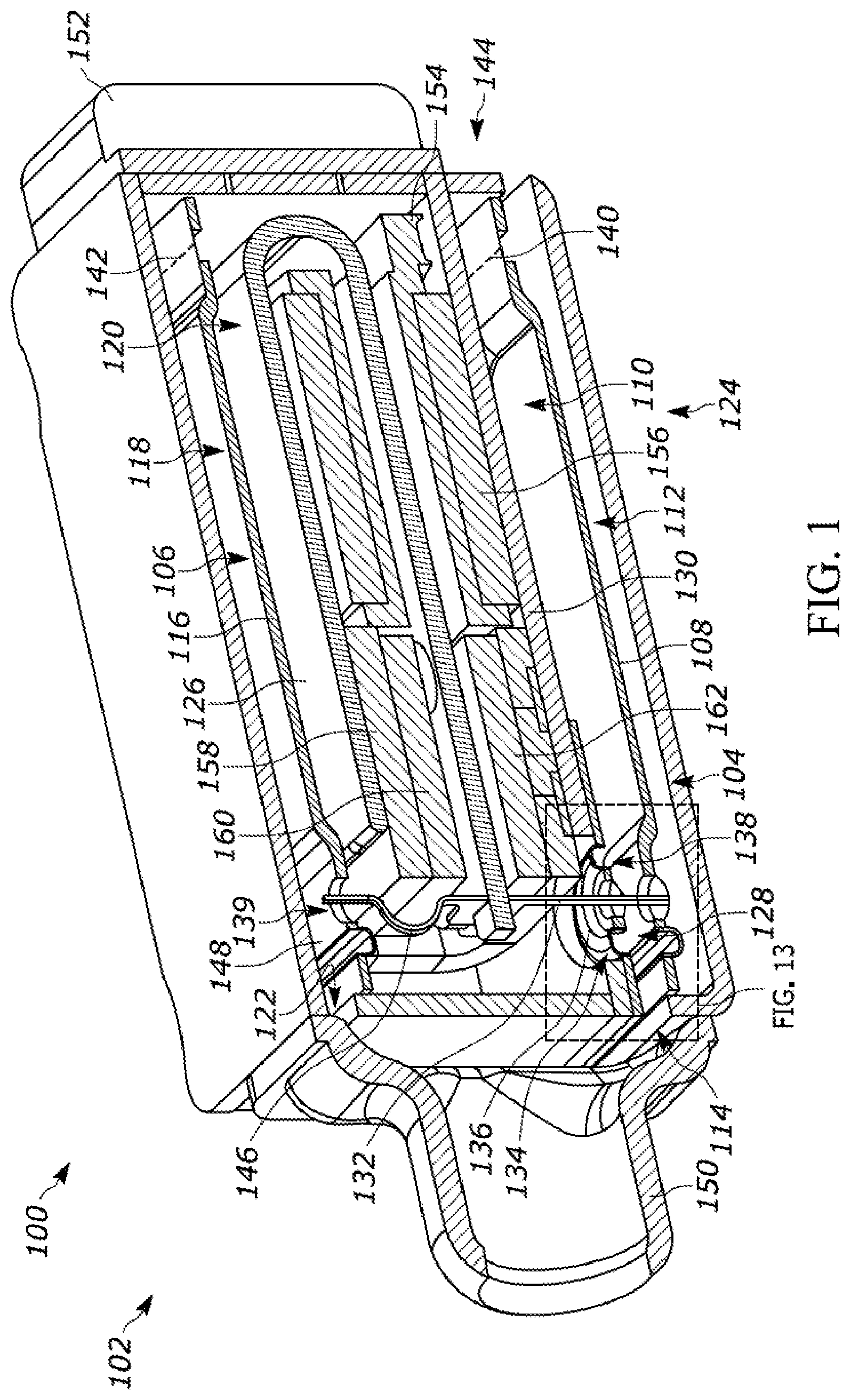 Patent US11832054 — Acoustic receivers with multiple diaphragms — Figure 1