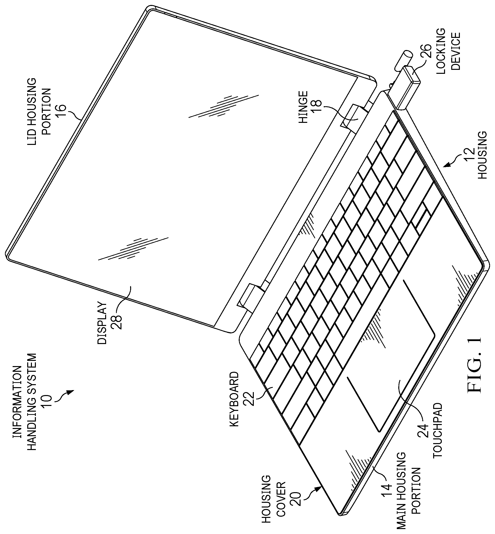Patent US11832069 Figure 1 – Information handling system speaker with dampened speaker signal interface