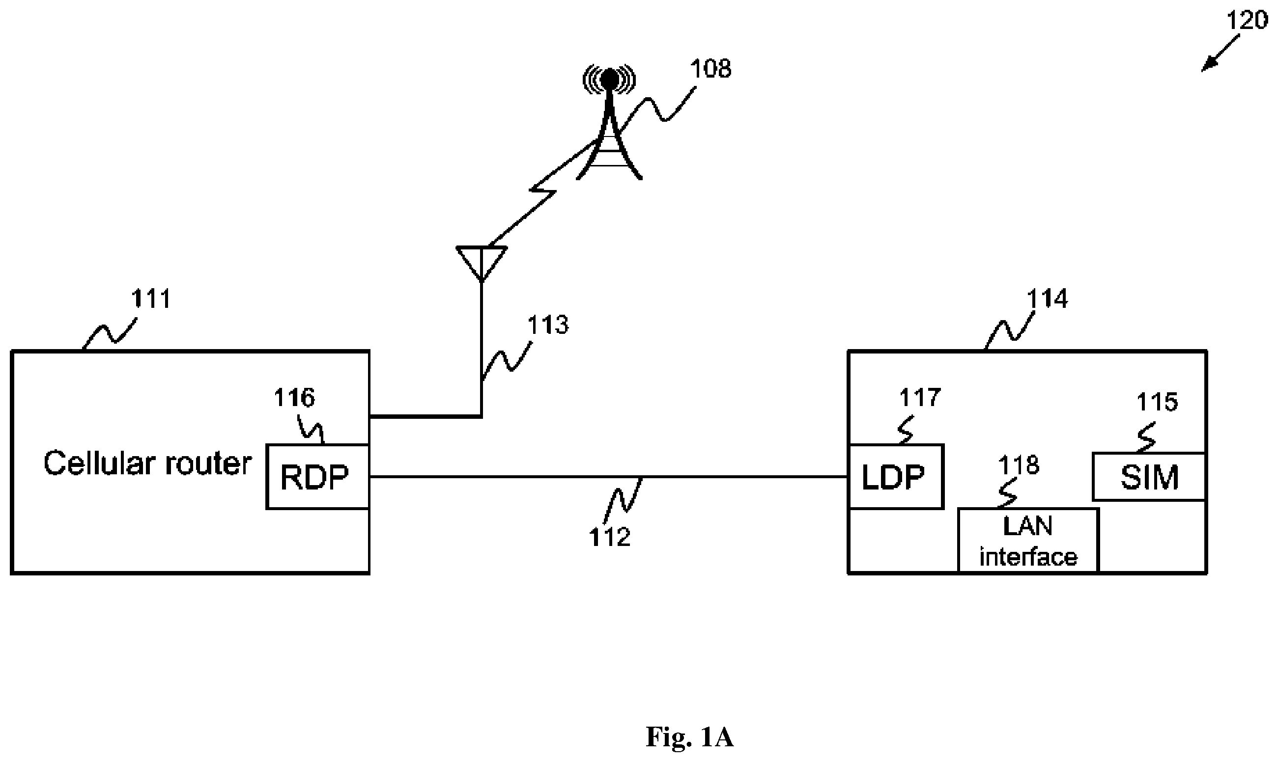 Patent US11832345 — Methods and systems of using remote subscriber identification modules at a device — Figure 1