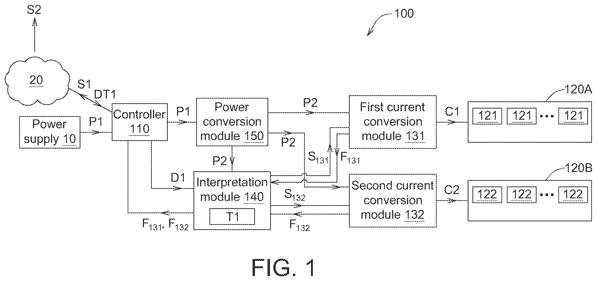 Patent US11832360 — Lamp device and light-emitting control method thereof — Figure 1