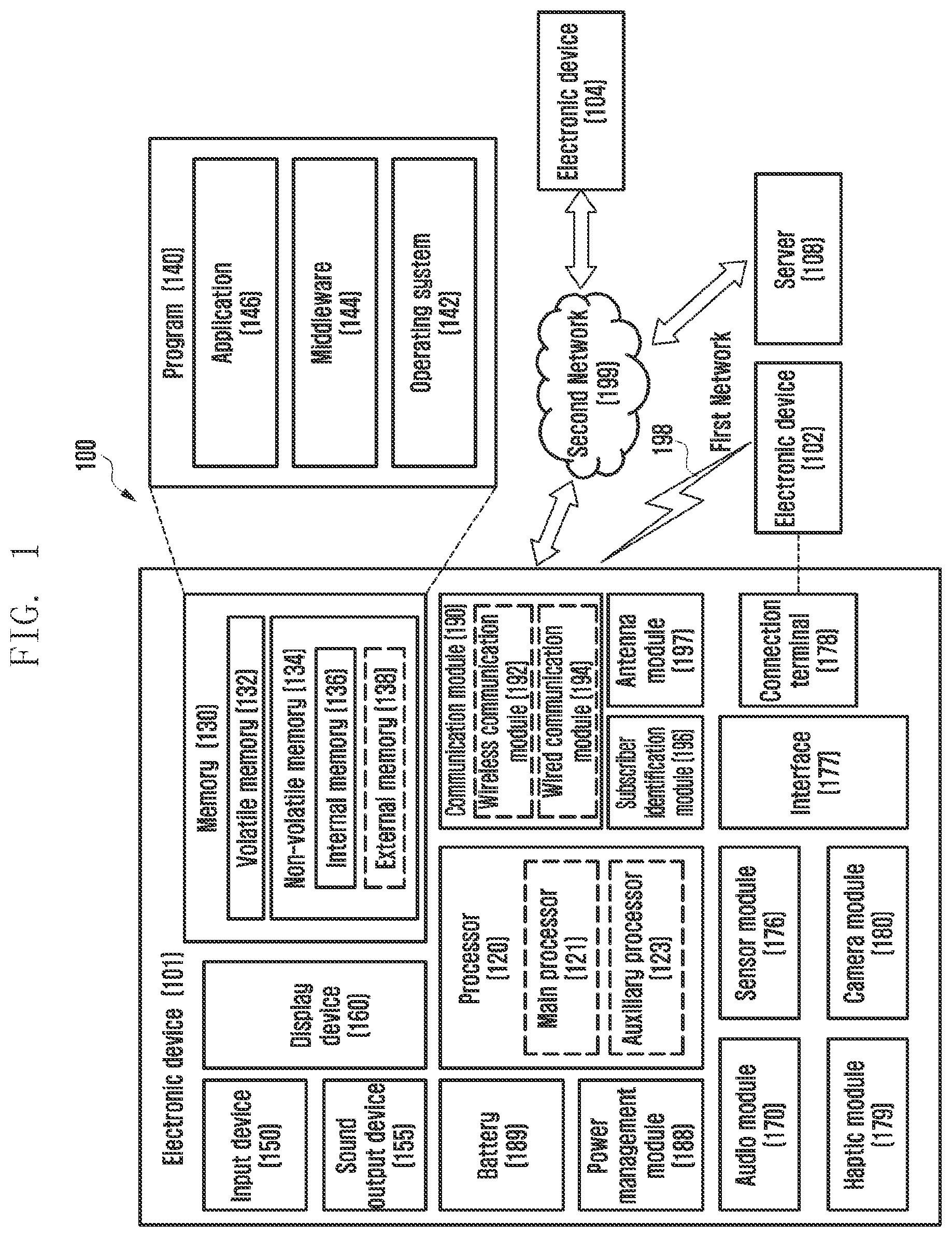 Patent US11832381 — Electronic device including antenna and heat dissipation structure — Figure 1