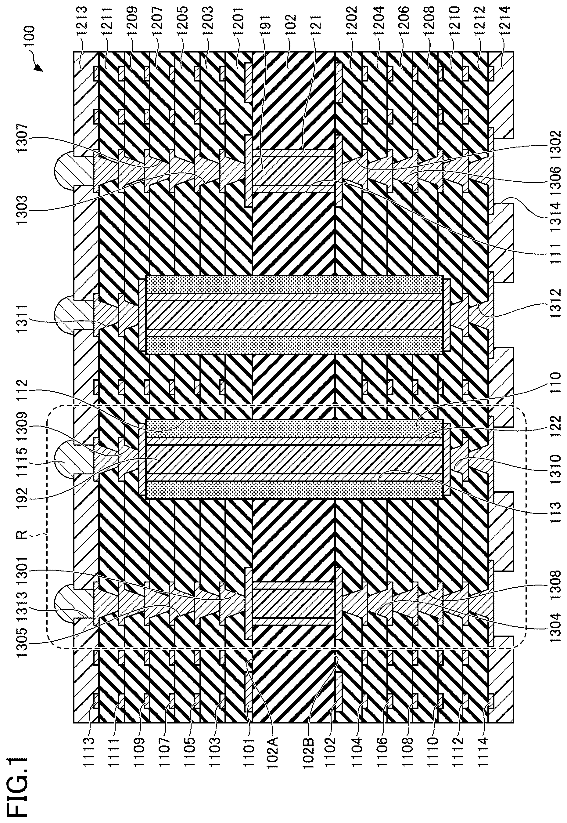 Patent US11832388 — Wiring board — Figure 1
