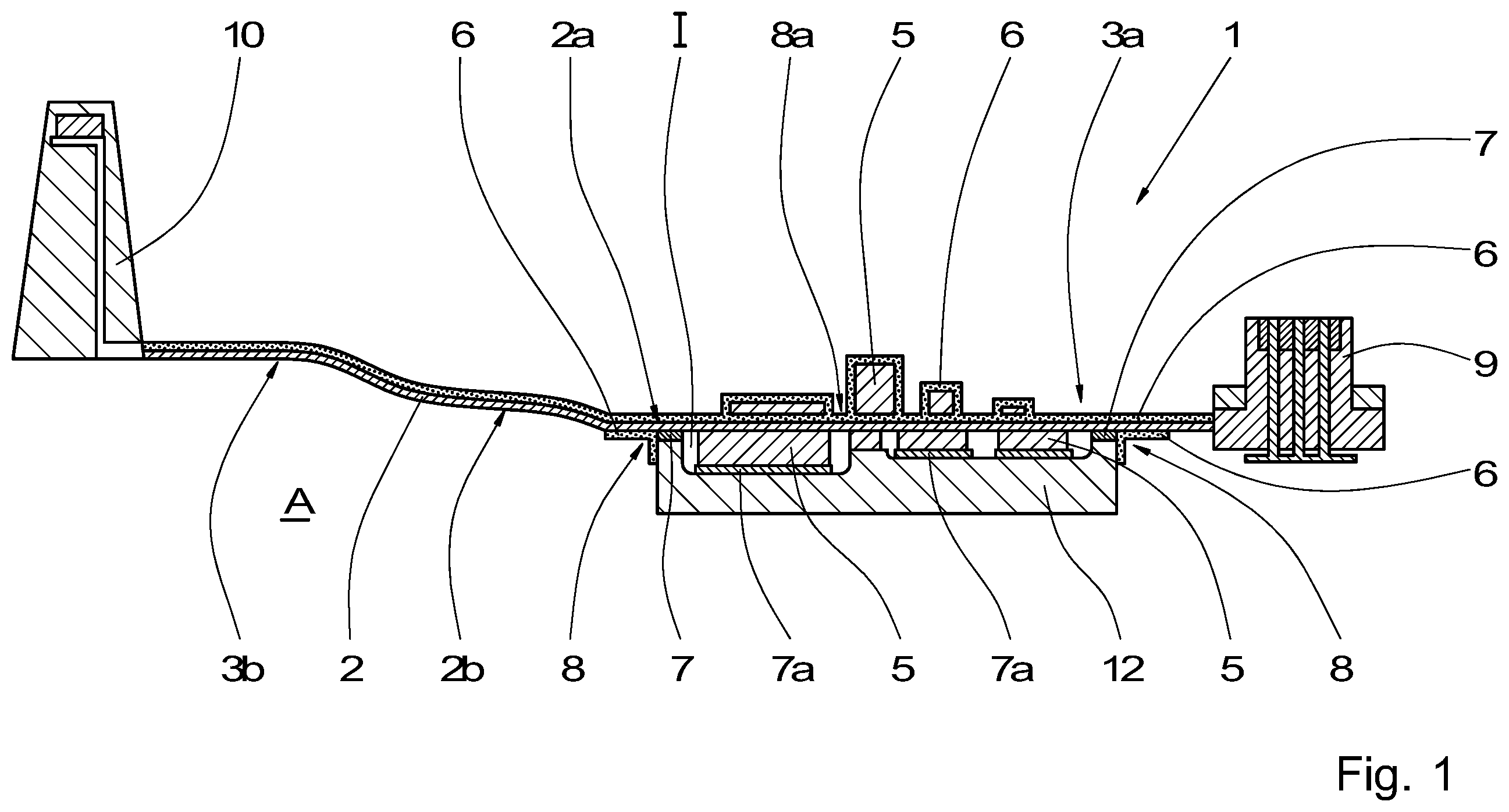 Patent US11832399 — Electronics module for a transmission control unit, and transmission control unit — Figure 1