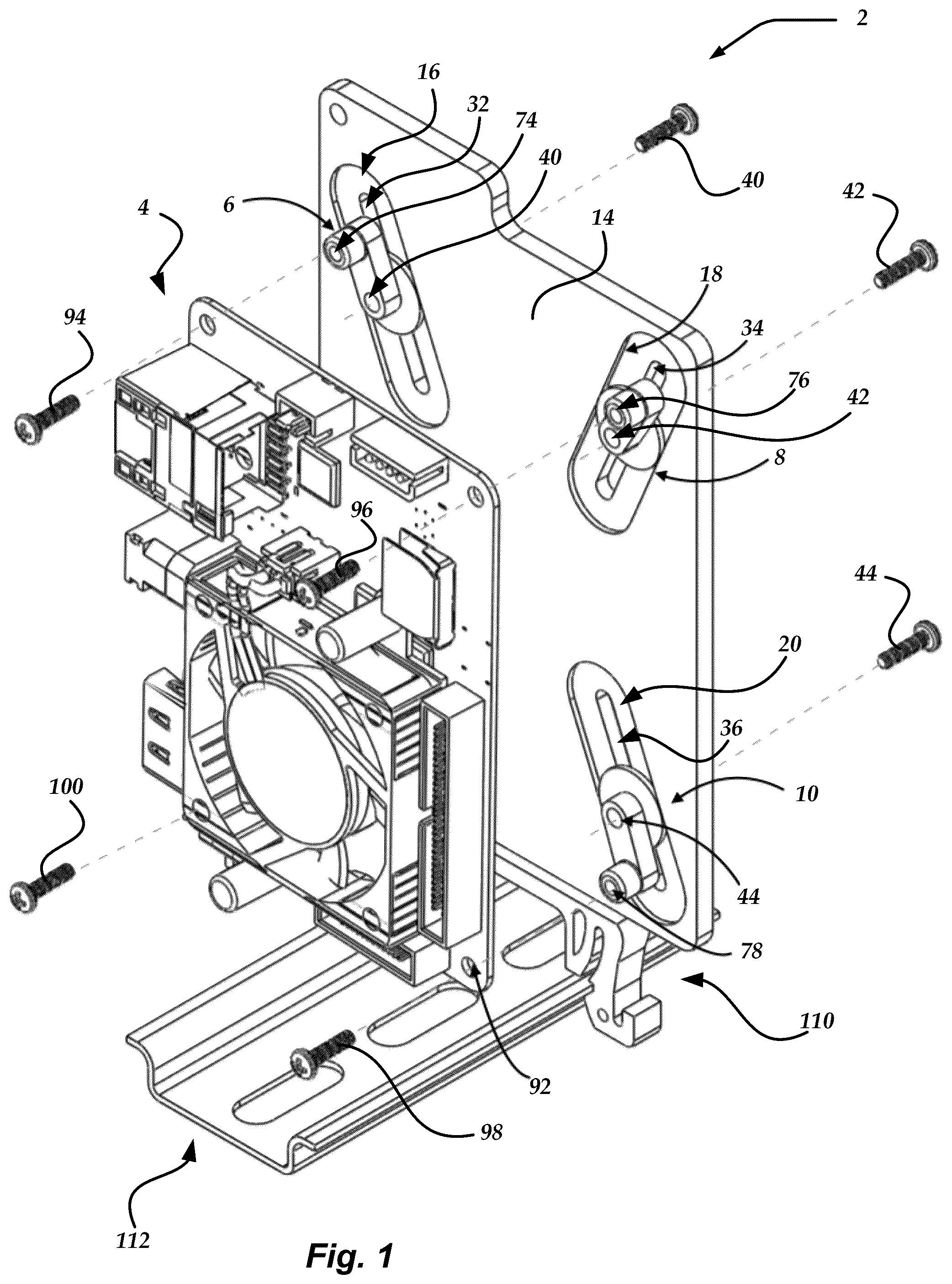 Patent US11832412 — Universal mounting device for printed circuit boards — Figure 1