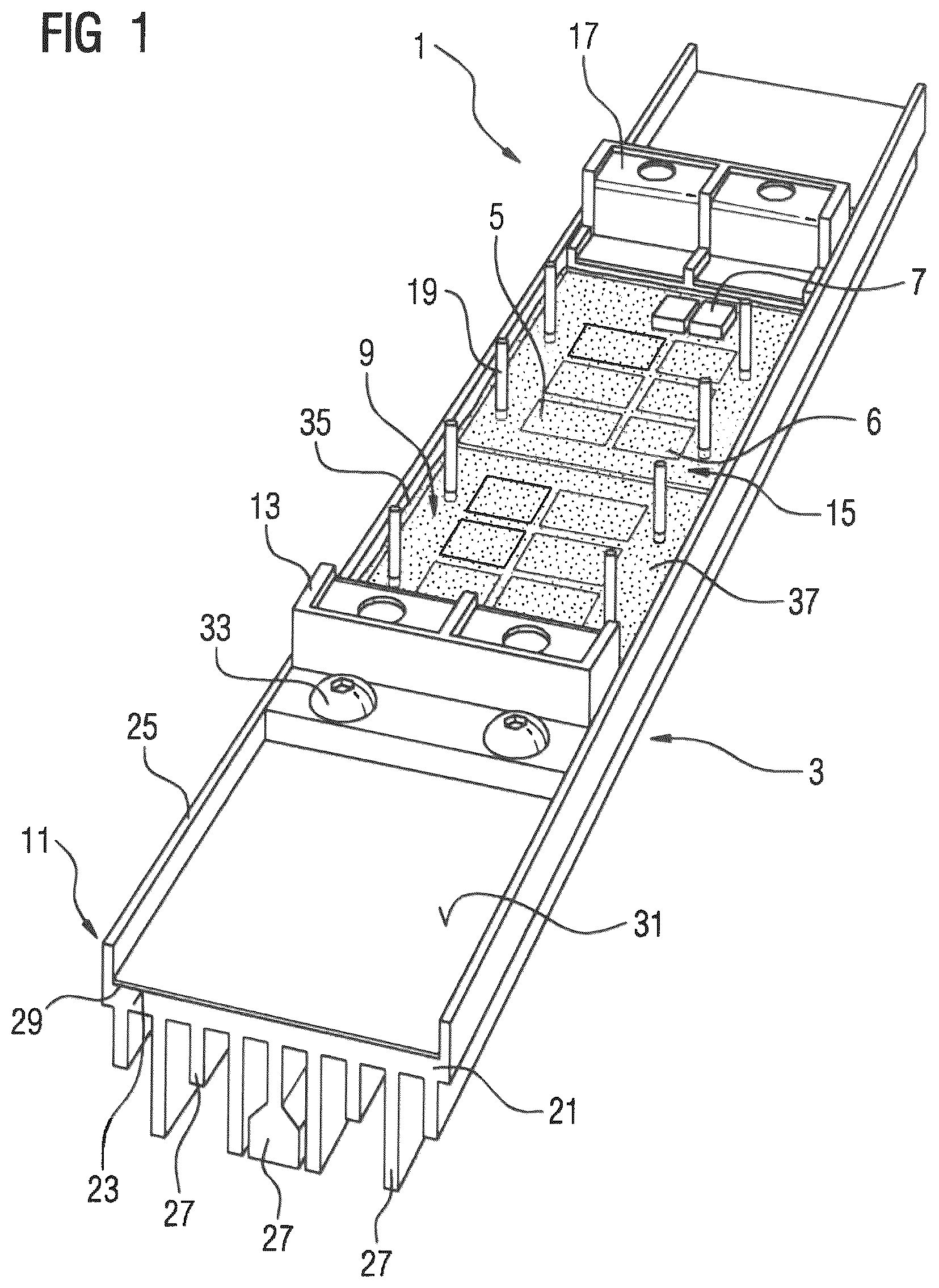 Patent US11832425 — Support for electric components — Figure 1