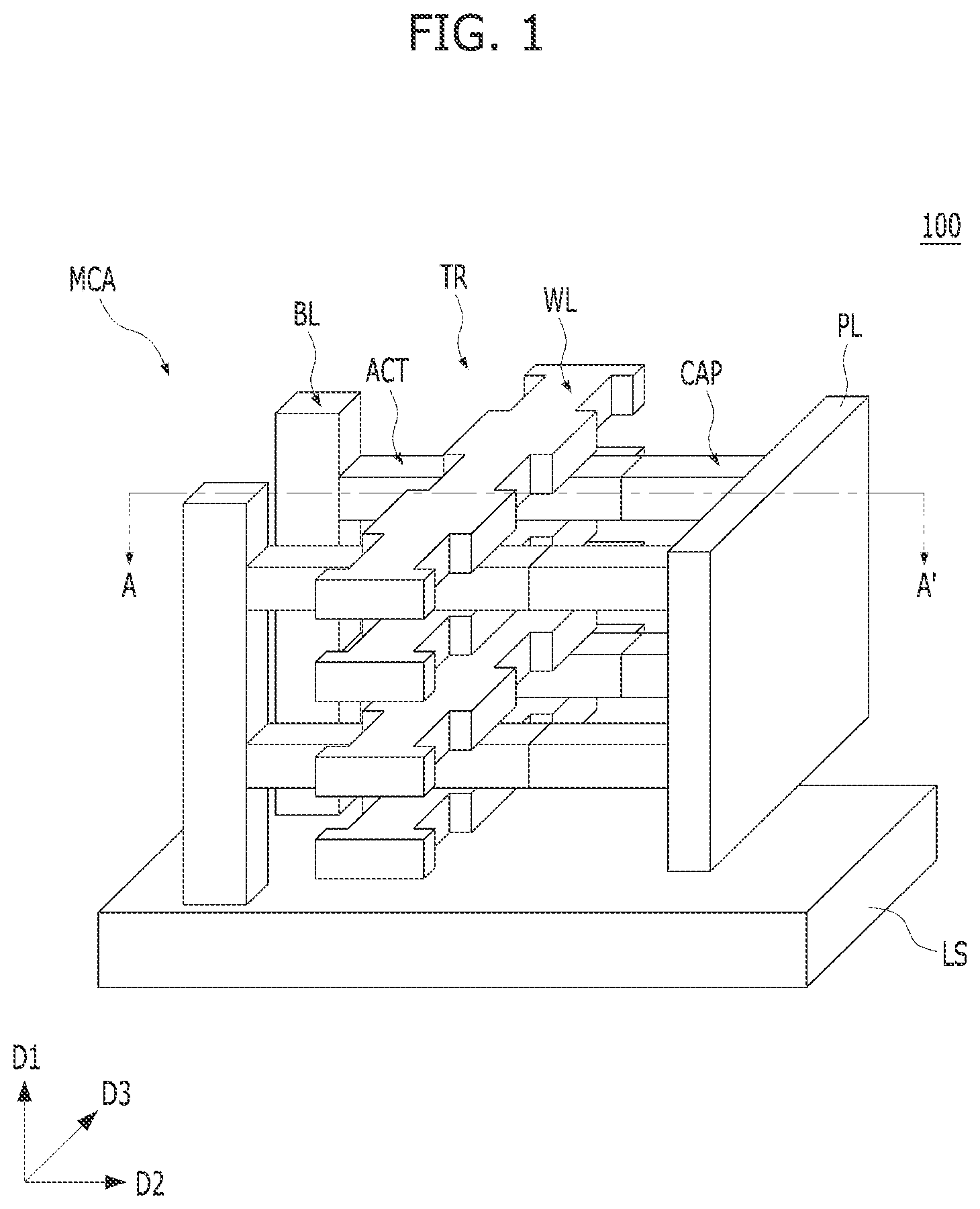 Patent US11832434 — Memory cell and memory device — Figure 1