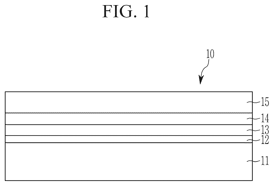 Patent US11832468 — Light emitting device with electron auxiliary layer including metal oxide nanoparticles, method of manufacturing the device, and a display device — Figure 1