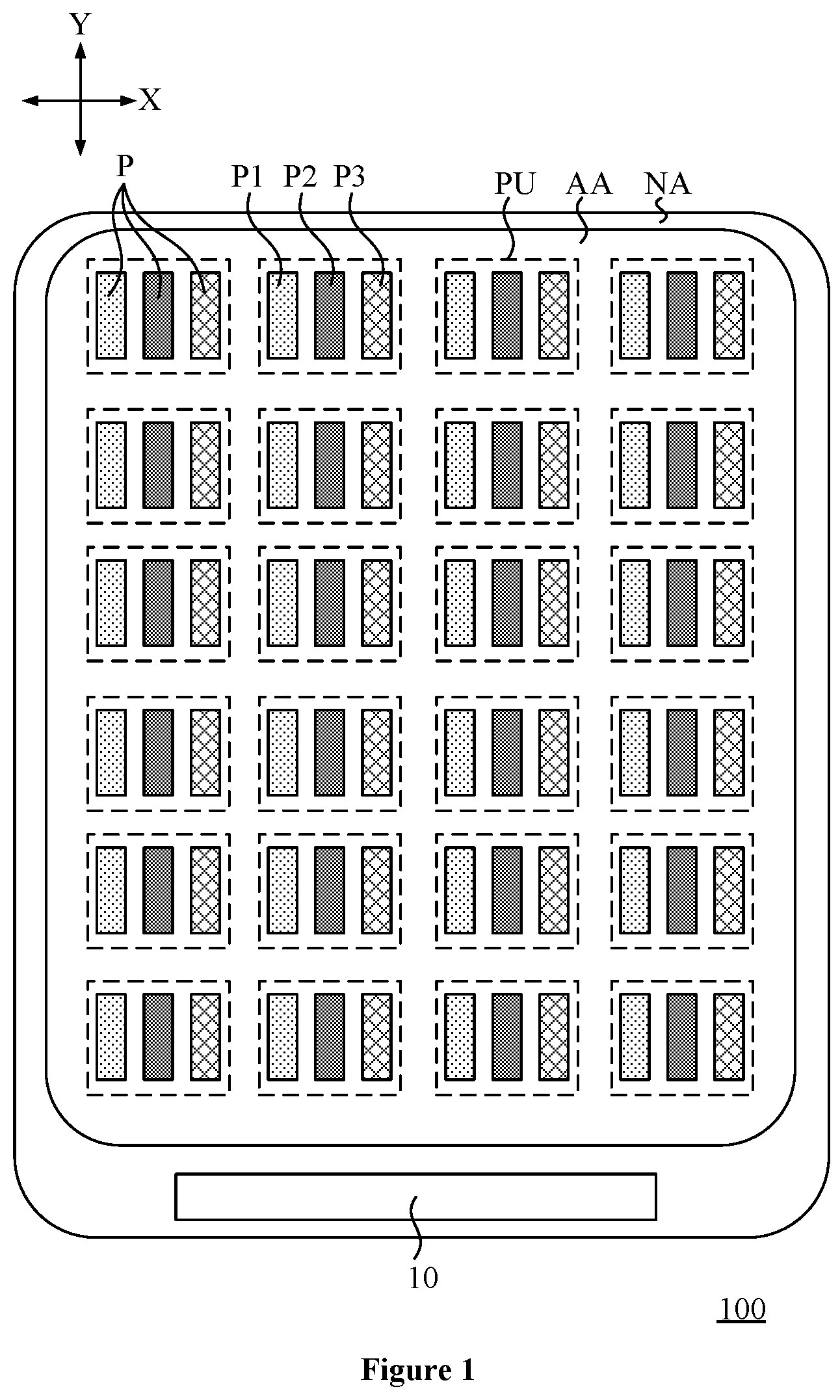 Patent US11832492 — Display panel and display control method, and display device — Figure 1