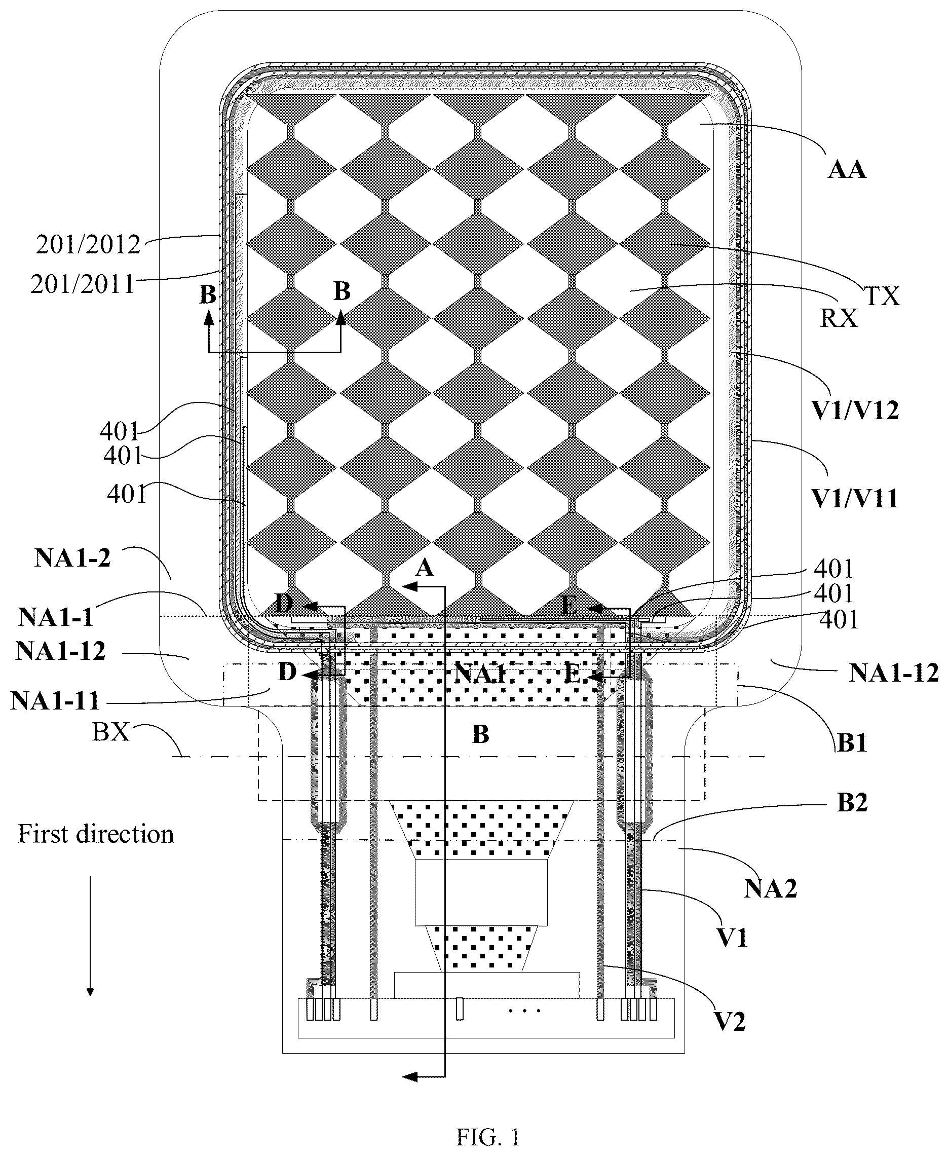 Patent US11832501 Figure 1 – Display panel