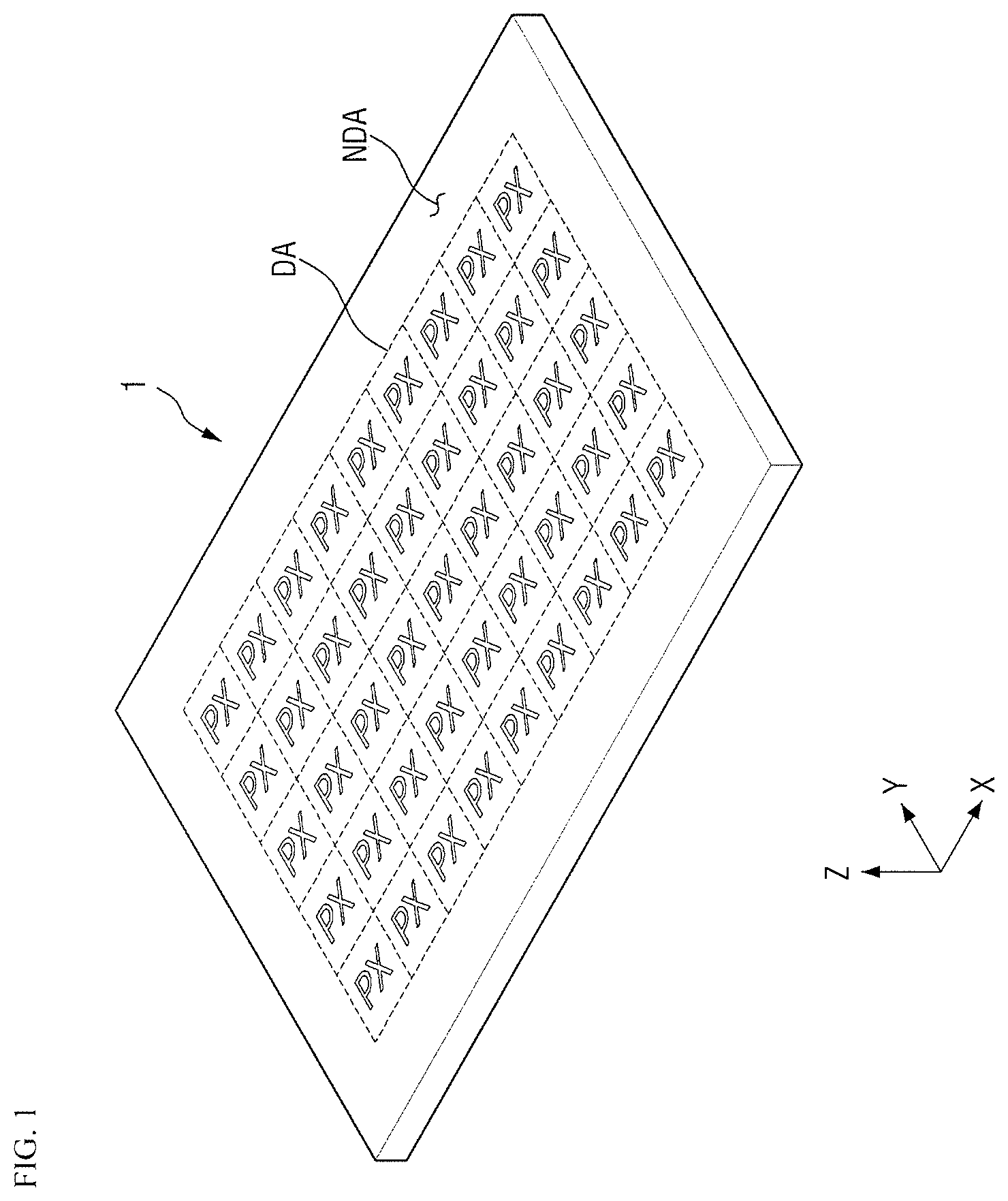 Patent US11832503 — Display device and method for manufacturing the same — Figure 1