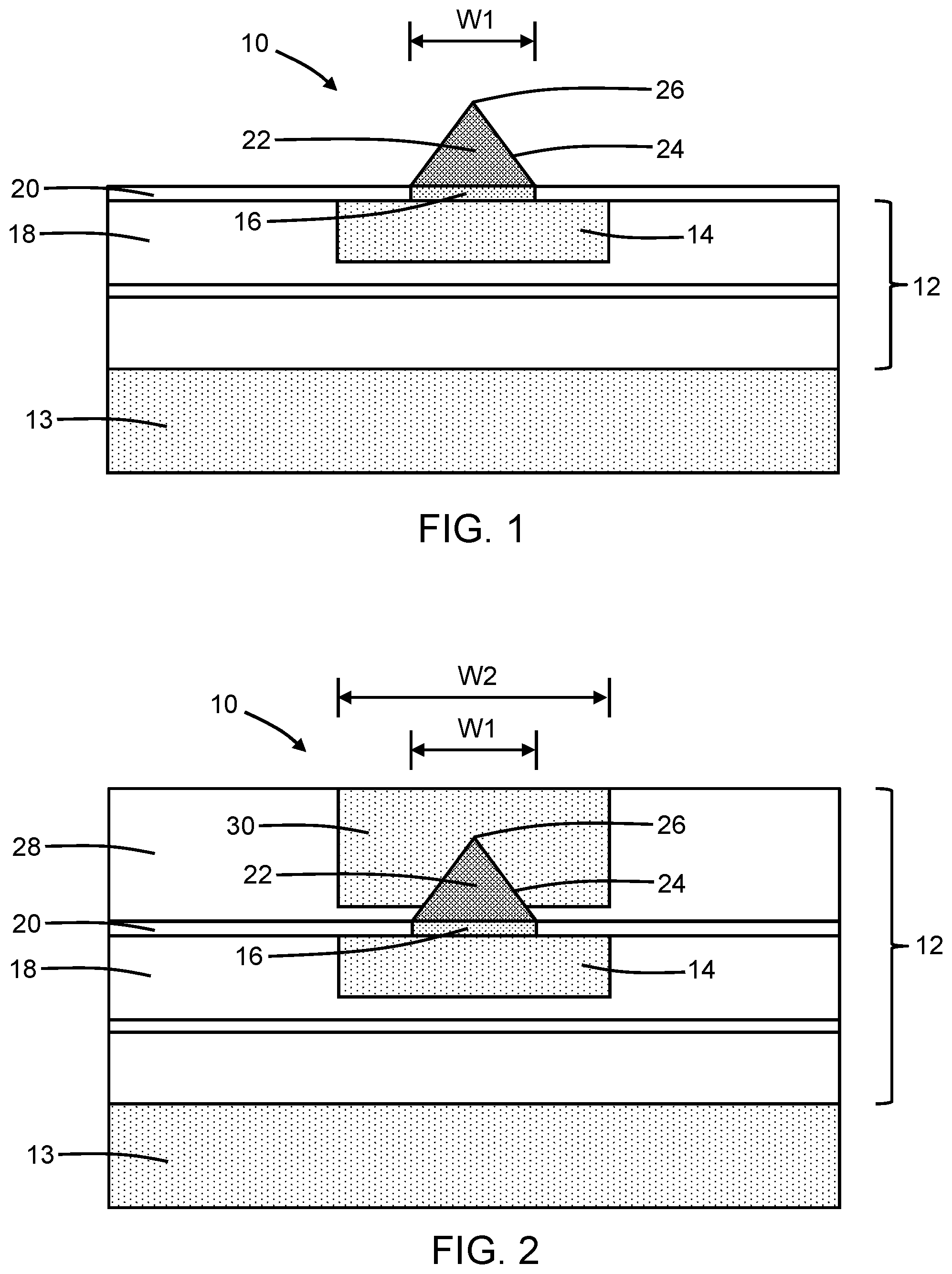 Patent US11832538 — Resistive memory elements with an embedded heating electrode — Figure 1