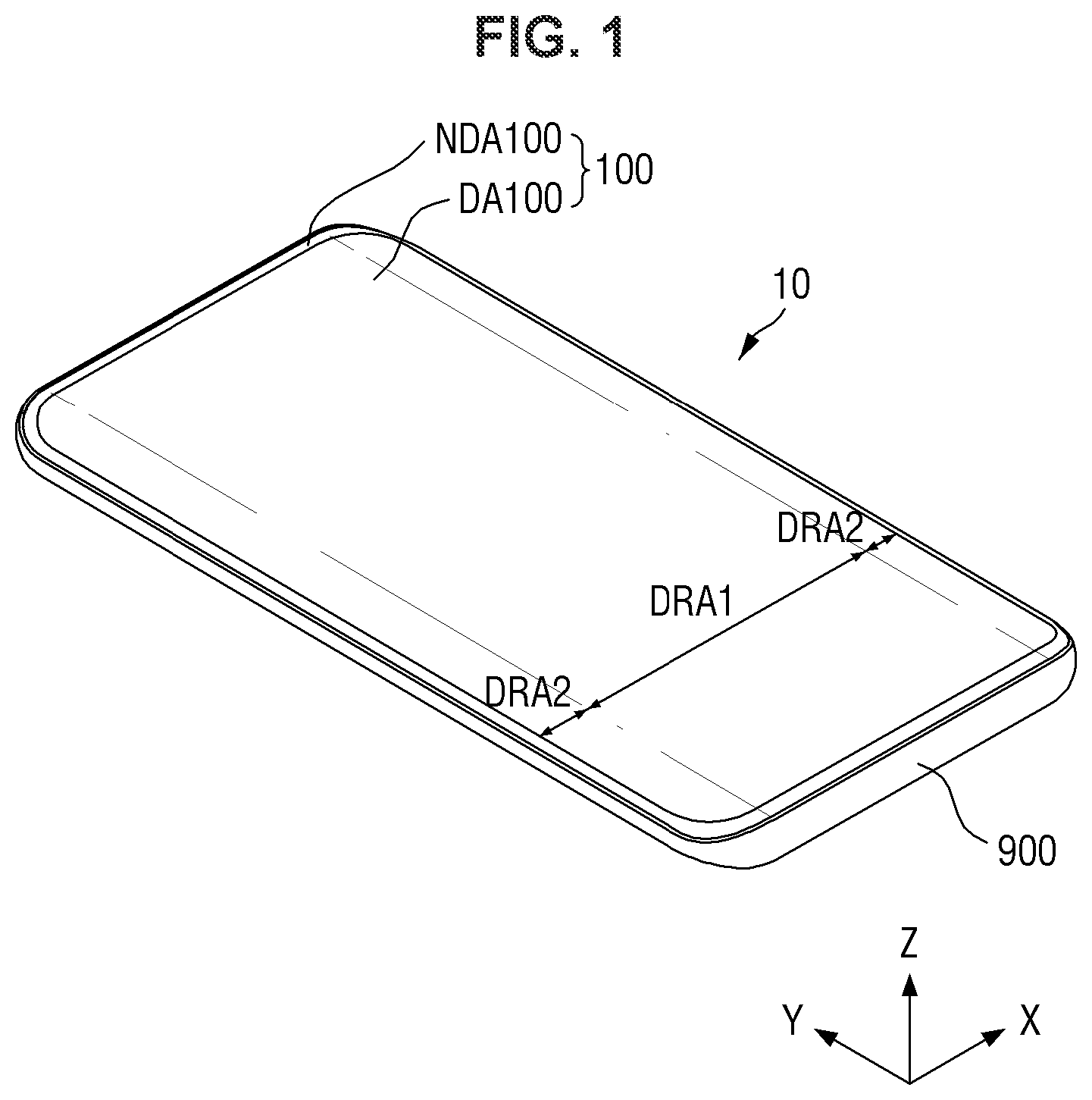 Patent US11836309 — Display device — Figure 1