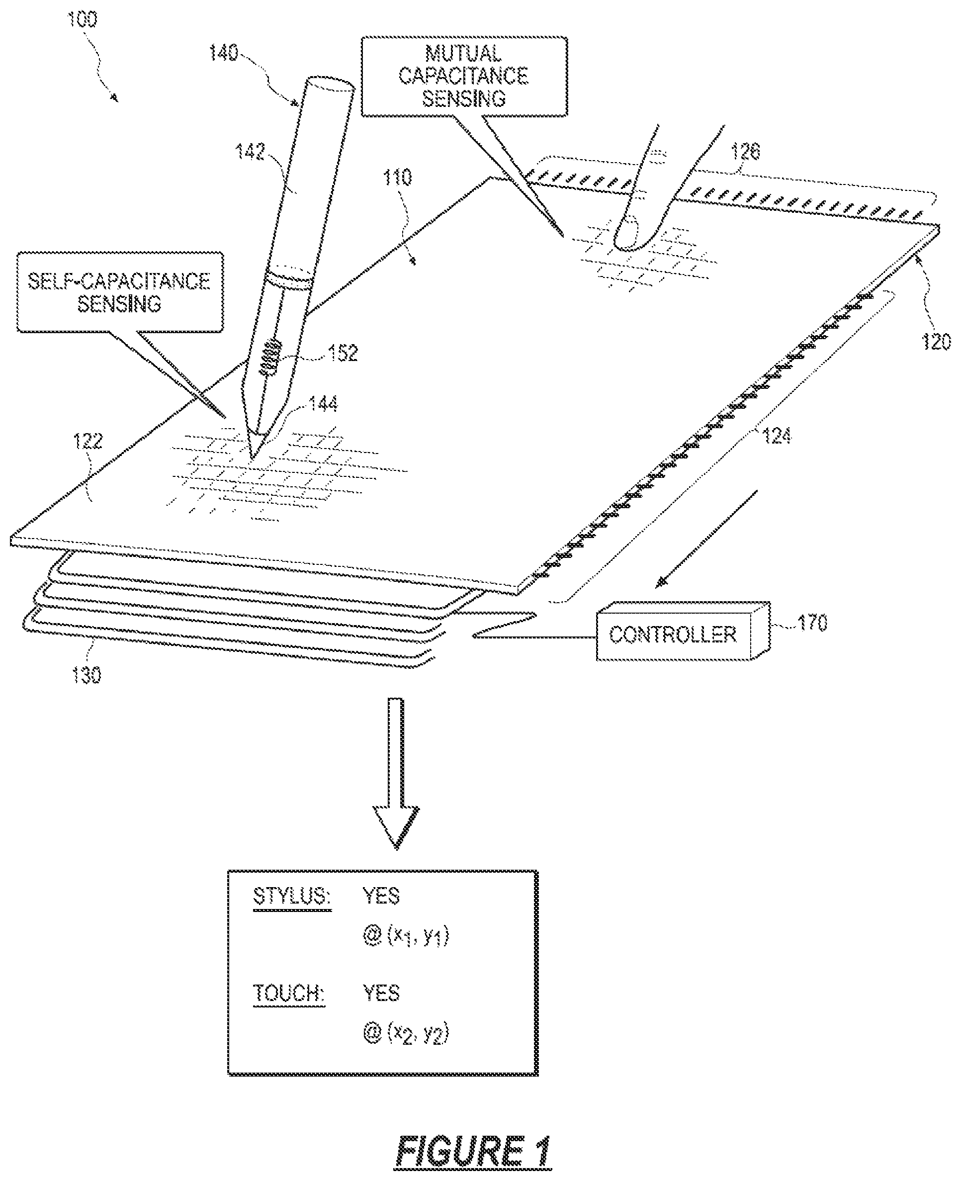 Patent US11836316 — Stylus and touch input system — Figure 1
