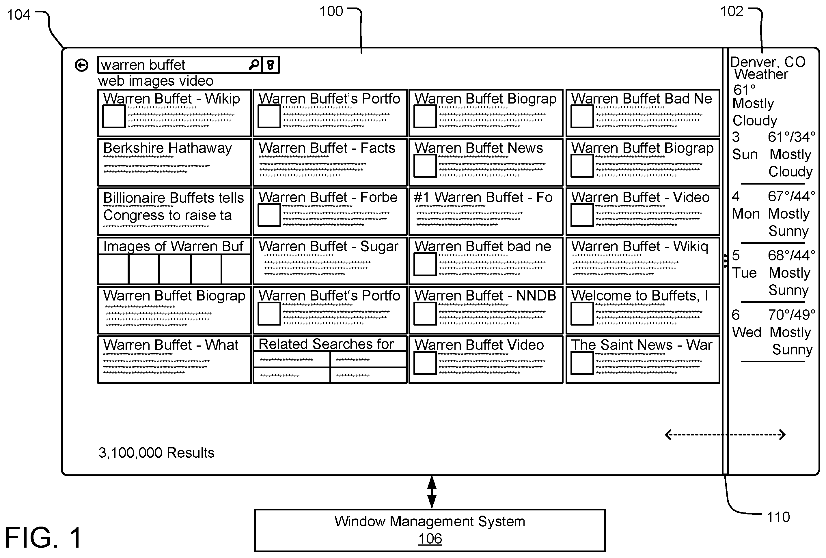 Patent US11836327 — Application window divider control for window layout management — Figure 1