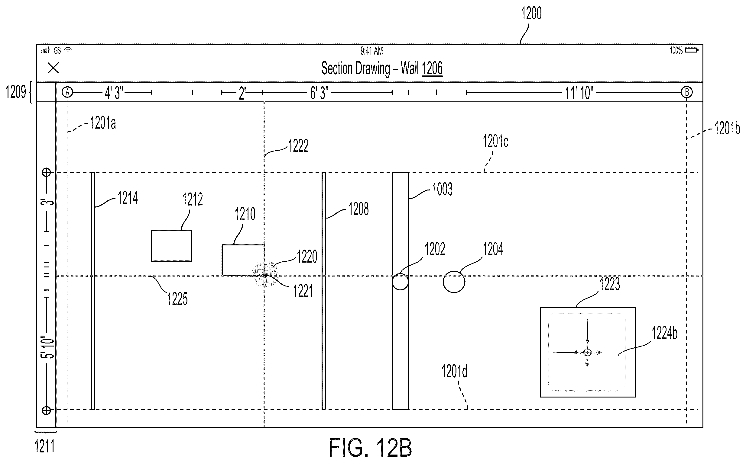Patent US11836422 Figure 19 – Dynamic dimensioning indicators