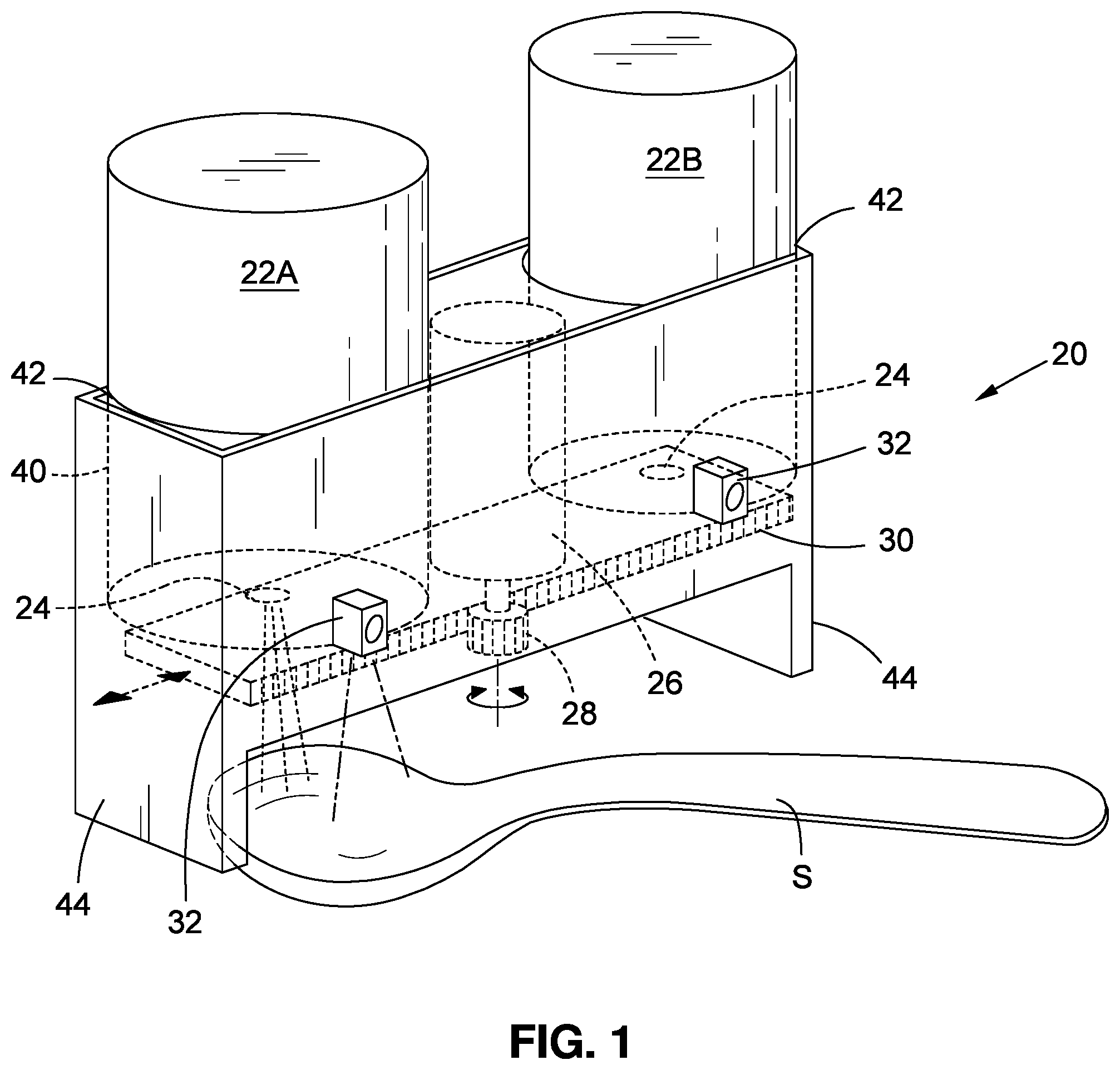 Patent US11836568 — Contactless condiment dispenser — Figure 1