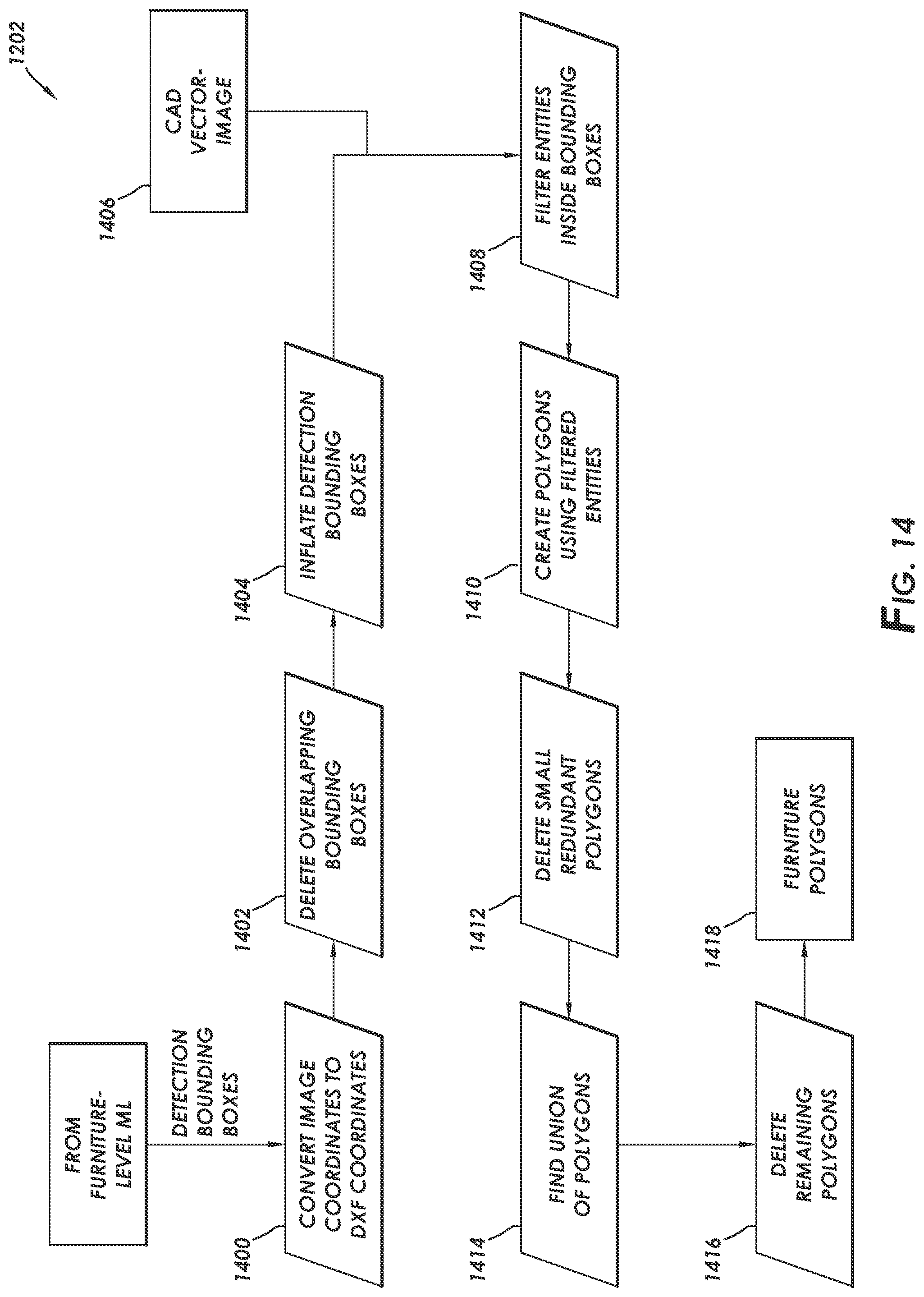Patent US11836834 Figure 17 – Systems and methods for automating conversion of drawings to indoor maps and plans