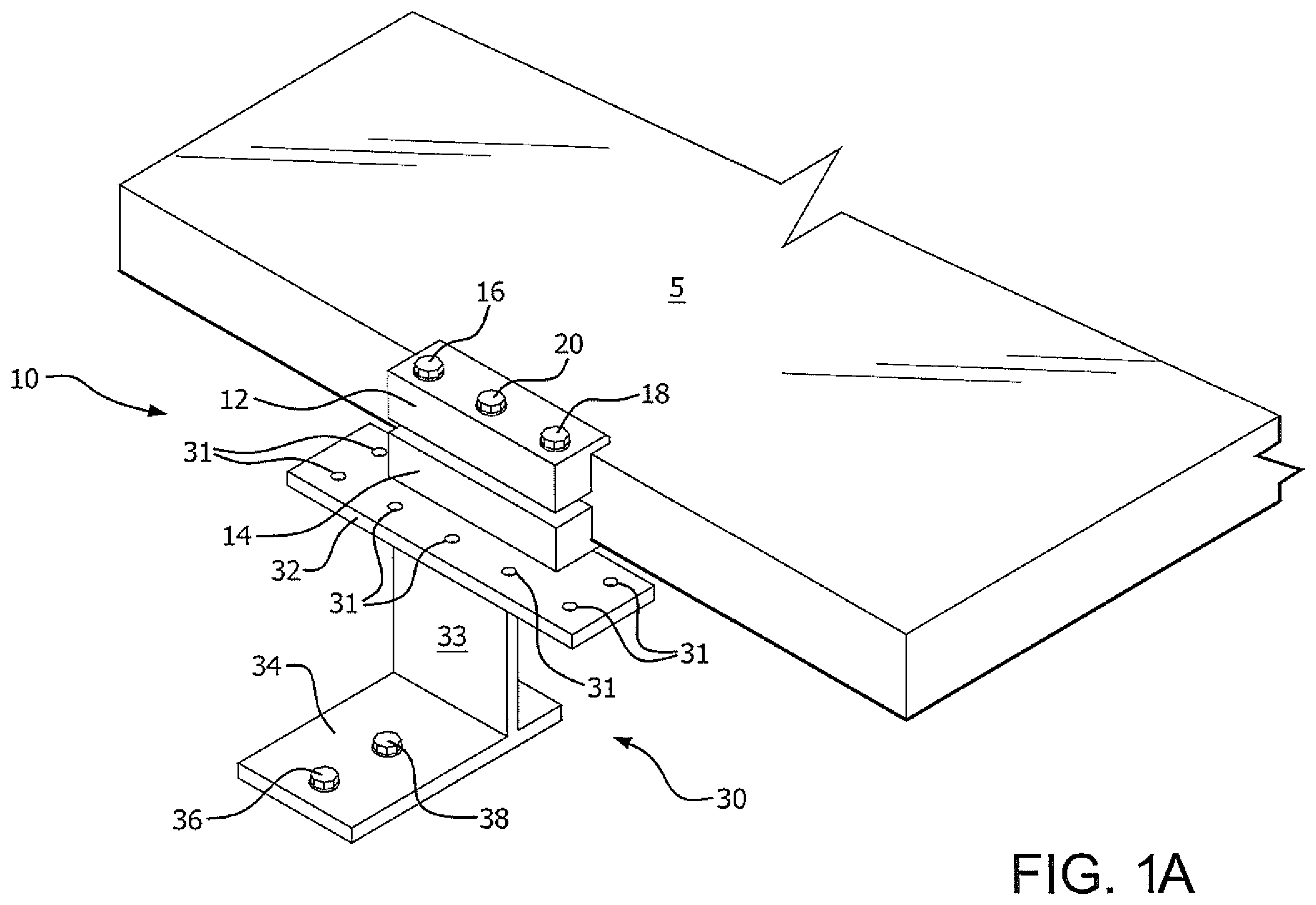 Patent US11841038 — Panel clamping and mounting mechanism — Figure 1