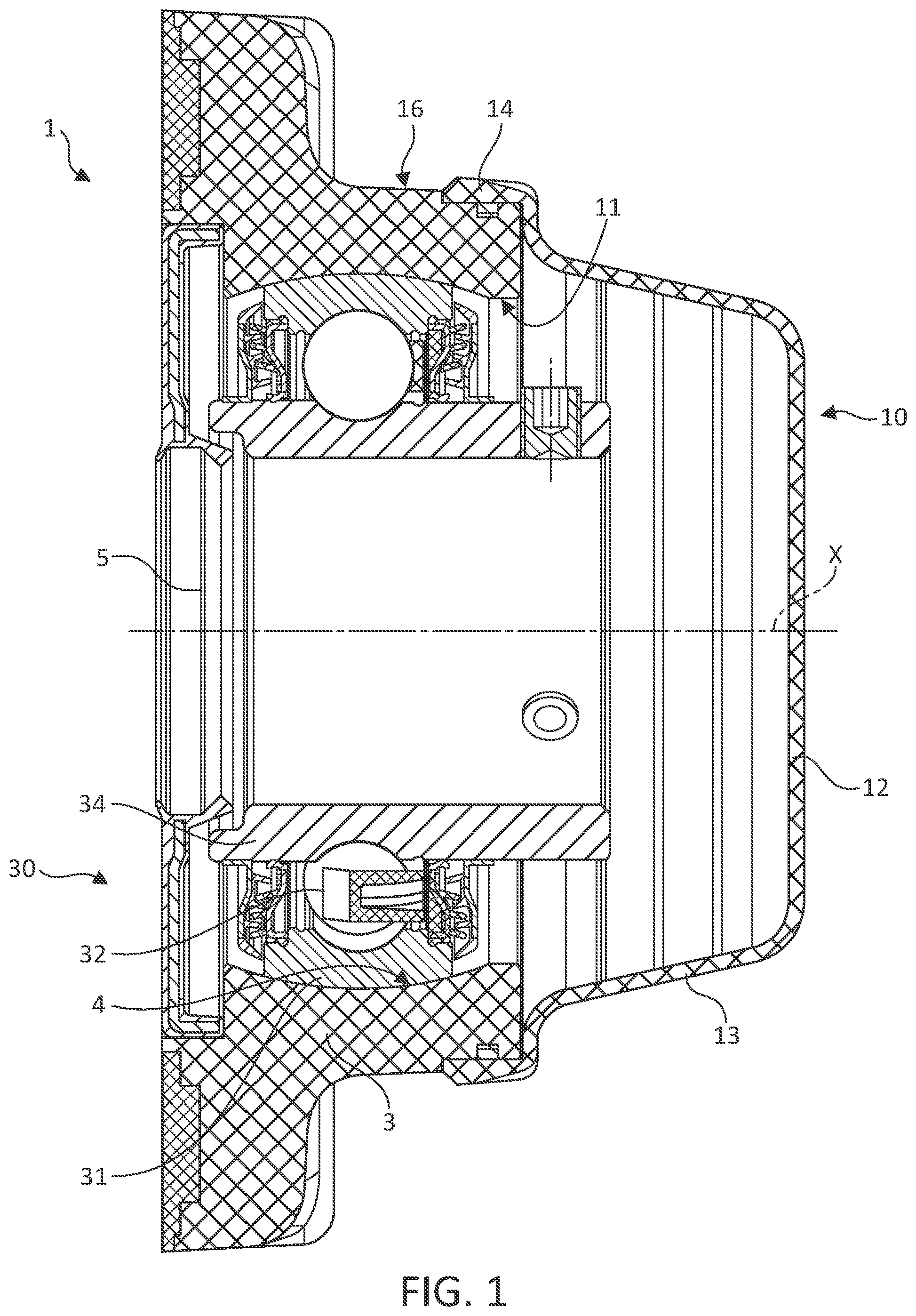Patent US11841052 — Support assembly for food applications having an improved inner seal — Figure 1