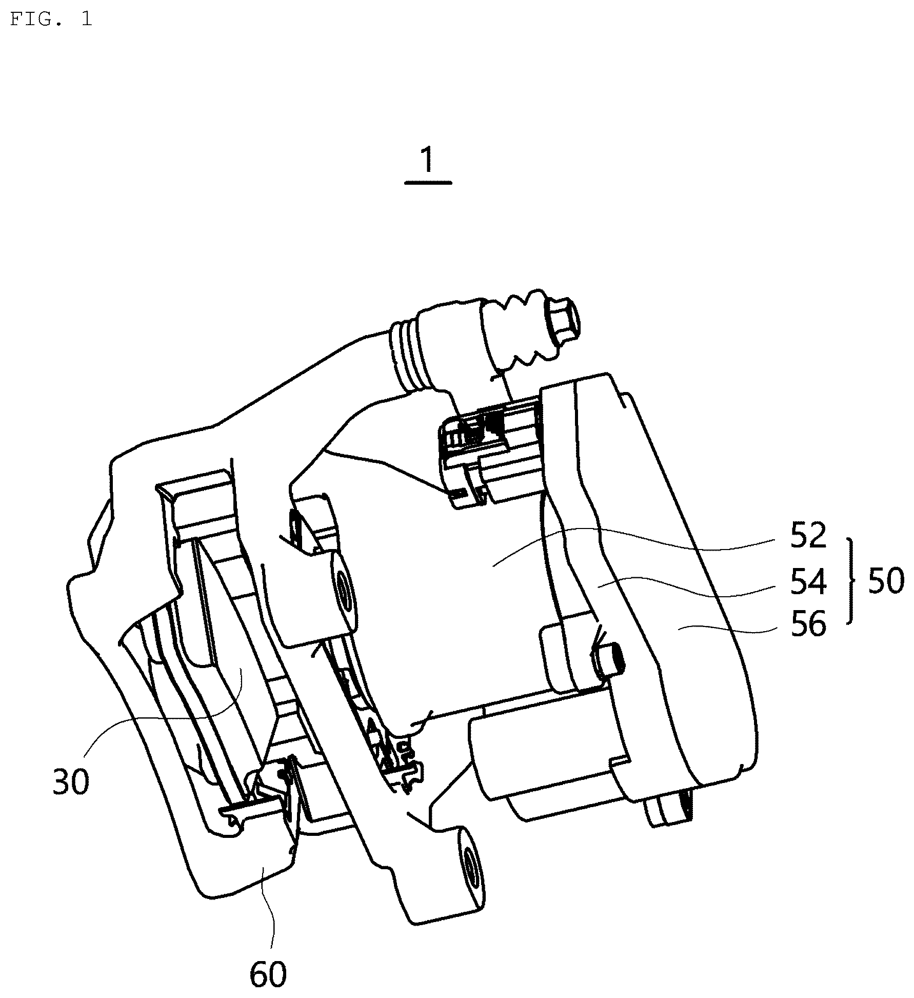 Patent US11841057 — Electro-mechanical brake and vehicle comprising the same — Figure 1