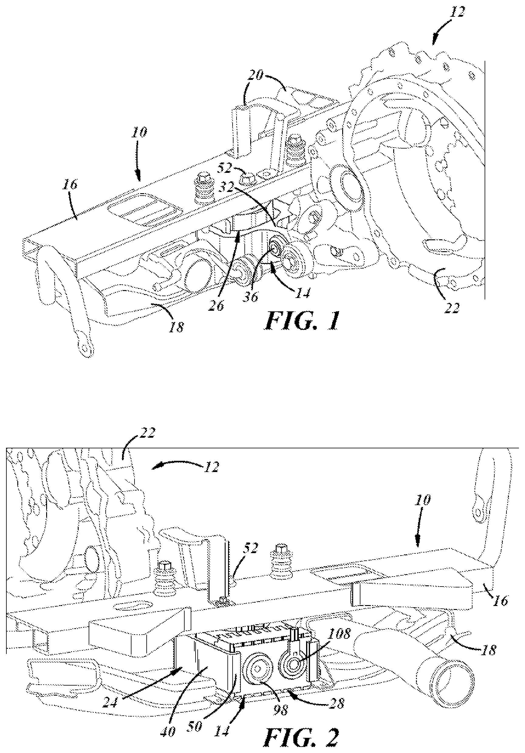 Patent US11841059 — Hydraulic powertrain component mount with variable stiffness — Figure 1