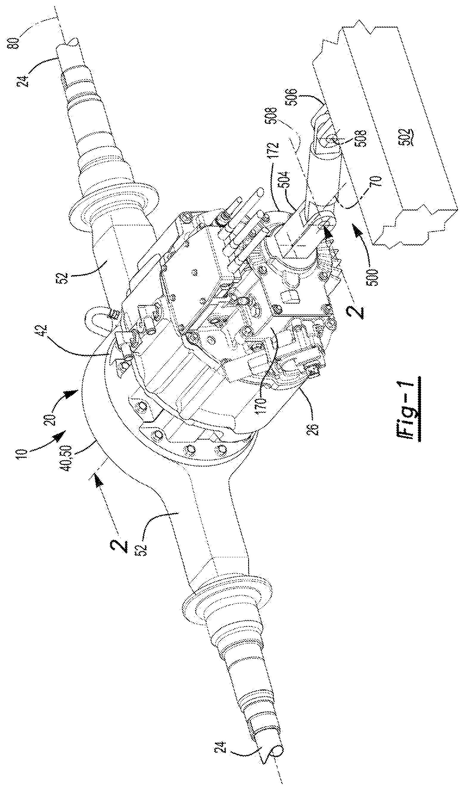 Patent US11841066 — Axle assembly having a gear reduction module with multiple gear sets — Figure 1