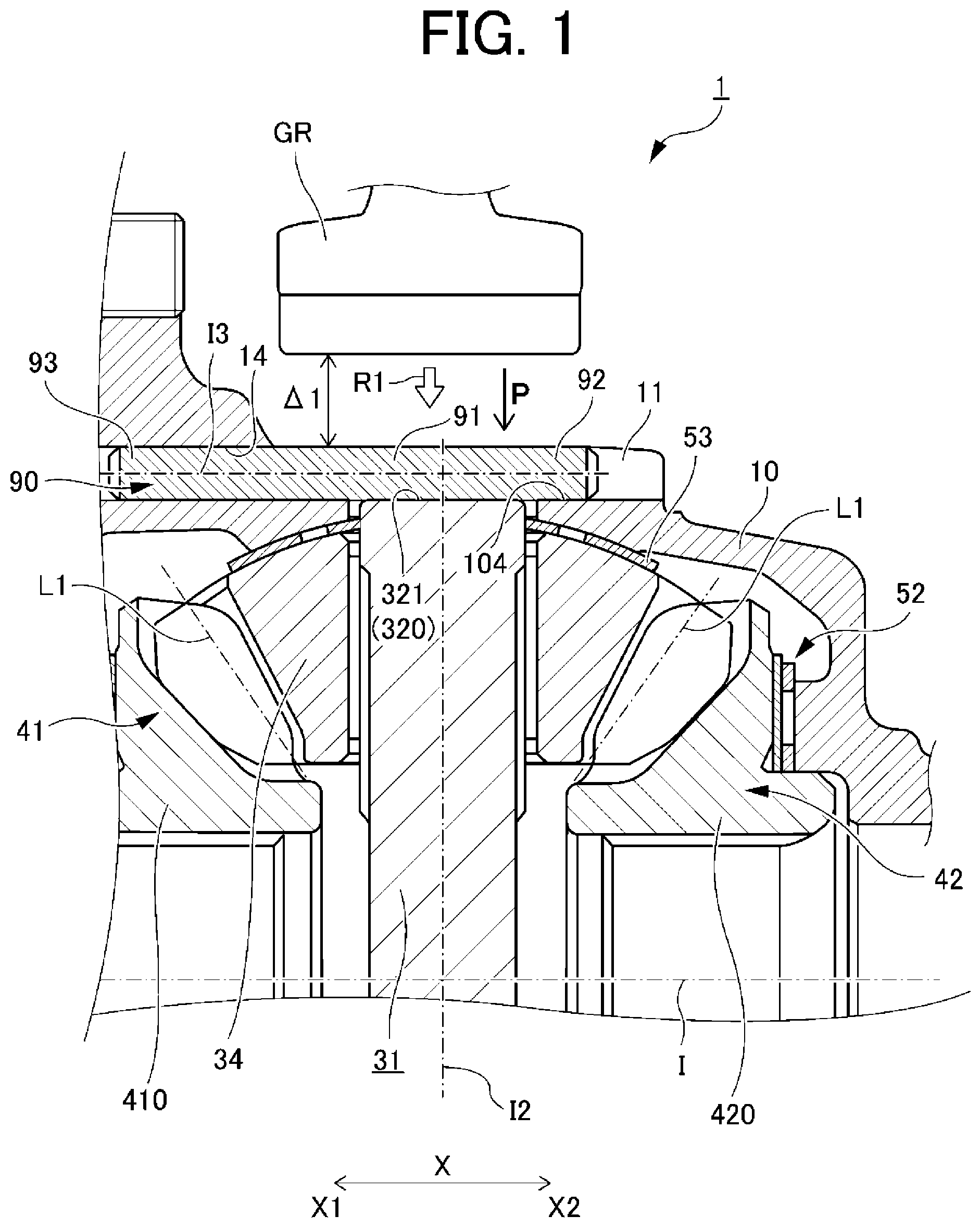 Patent US11841070 — Differential transmission apparatus — Figure 1
