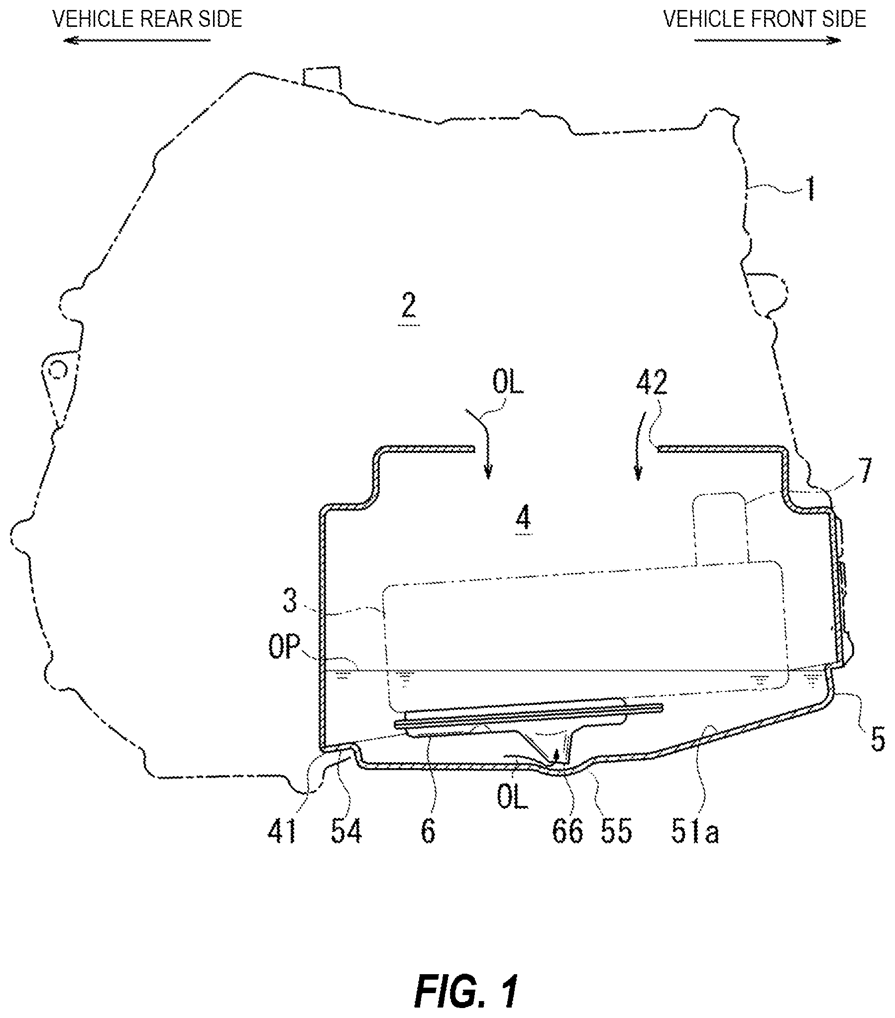 Patent US11841075 — Oil storage structure of transmission case — Figure 1
