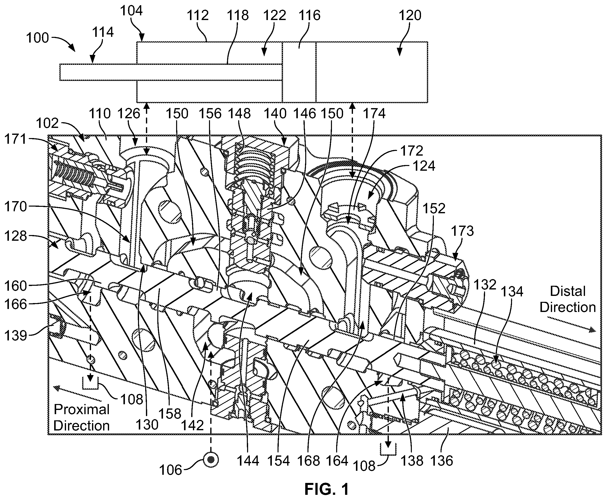 Patent US11841084 — Valve spool with flow force mitigation features — Figure 1