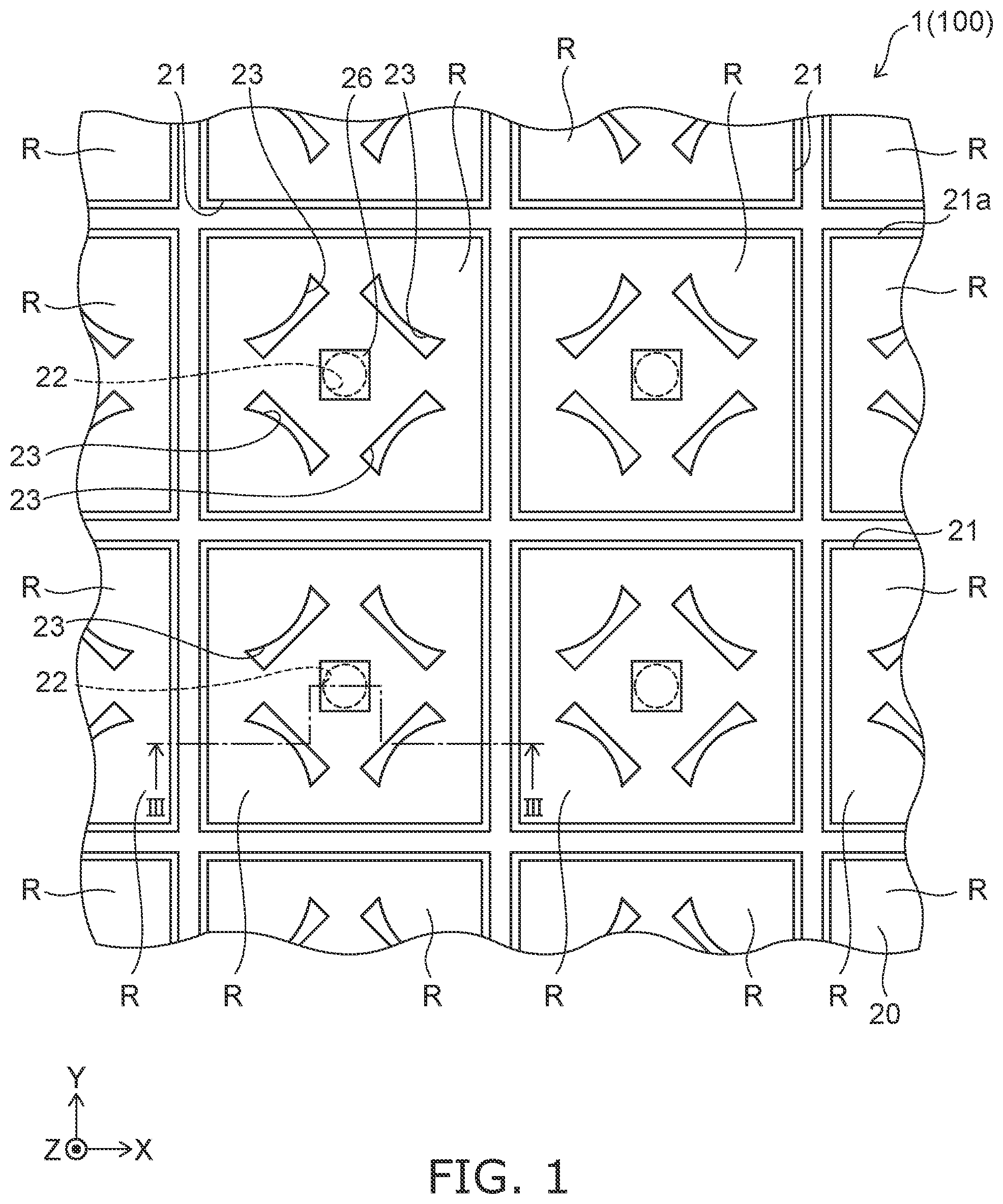 Patent US11841135 — Light emitting module and planar light source — Figure 1