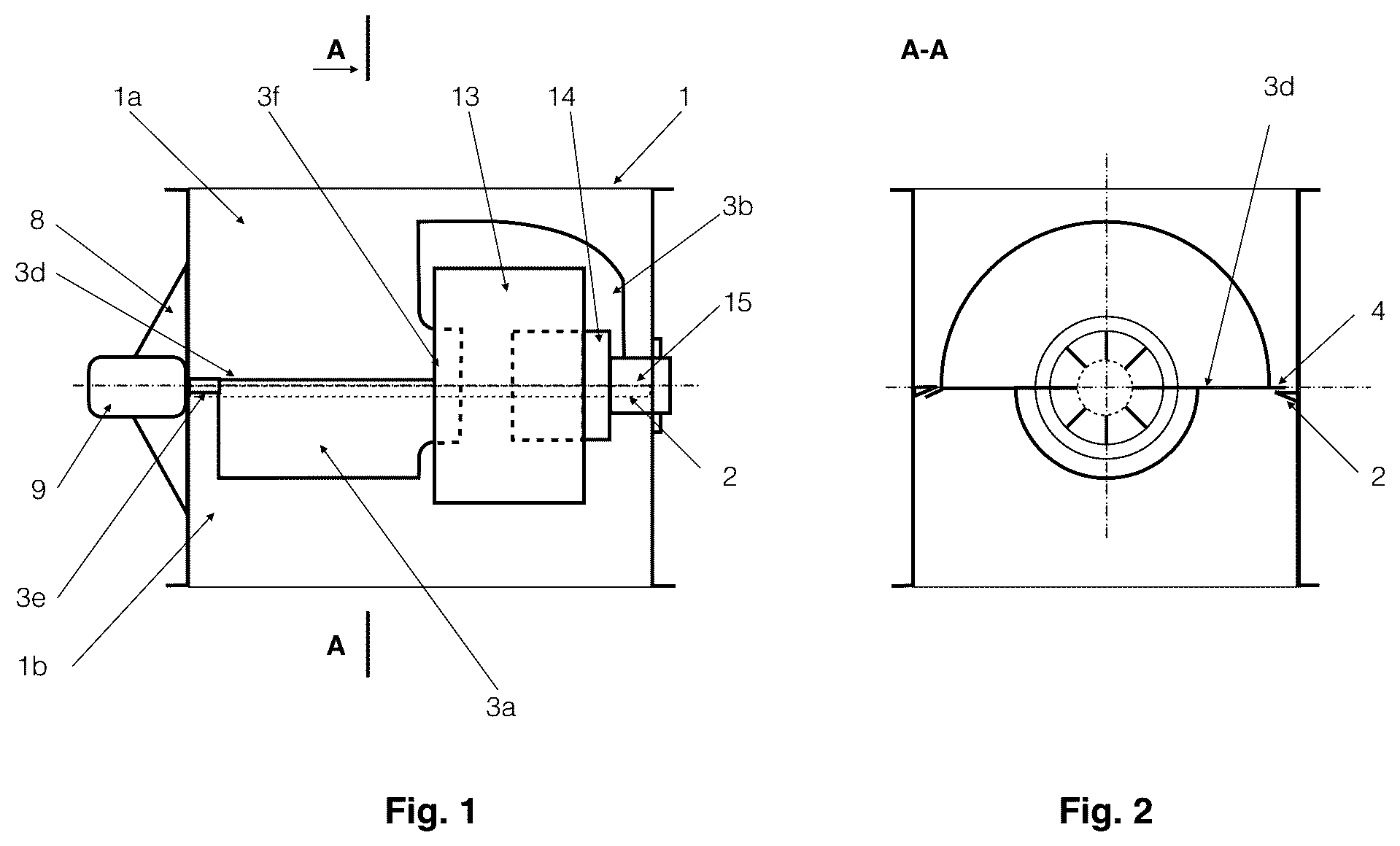 Patent US11841161 — Profiled damper and fan for controlling air flow direction in an air duct — Figure 1