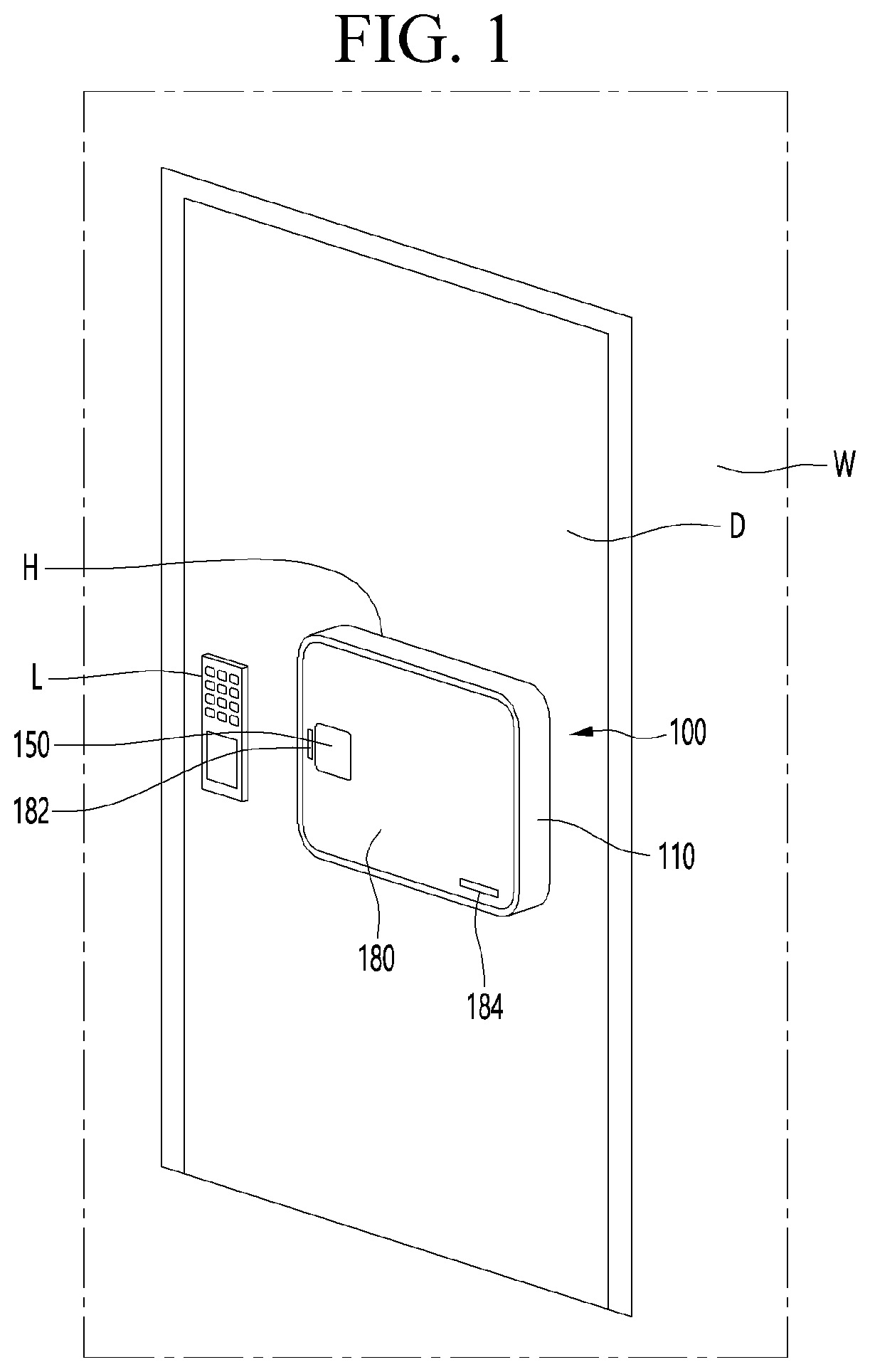 Patent US11841185 — Storage box for refrigerator at entrance — Figure 1