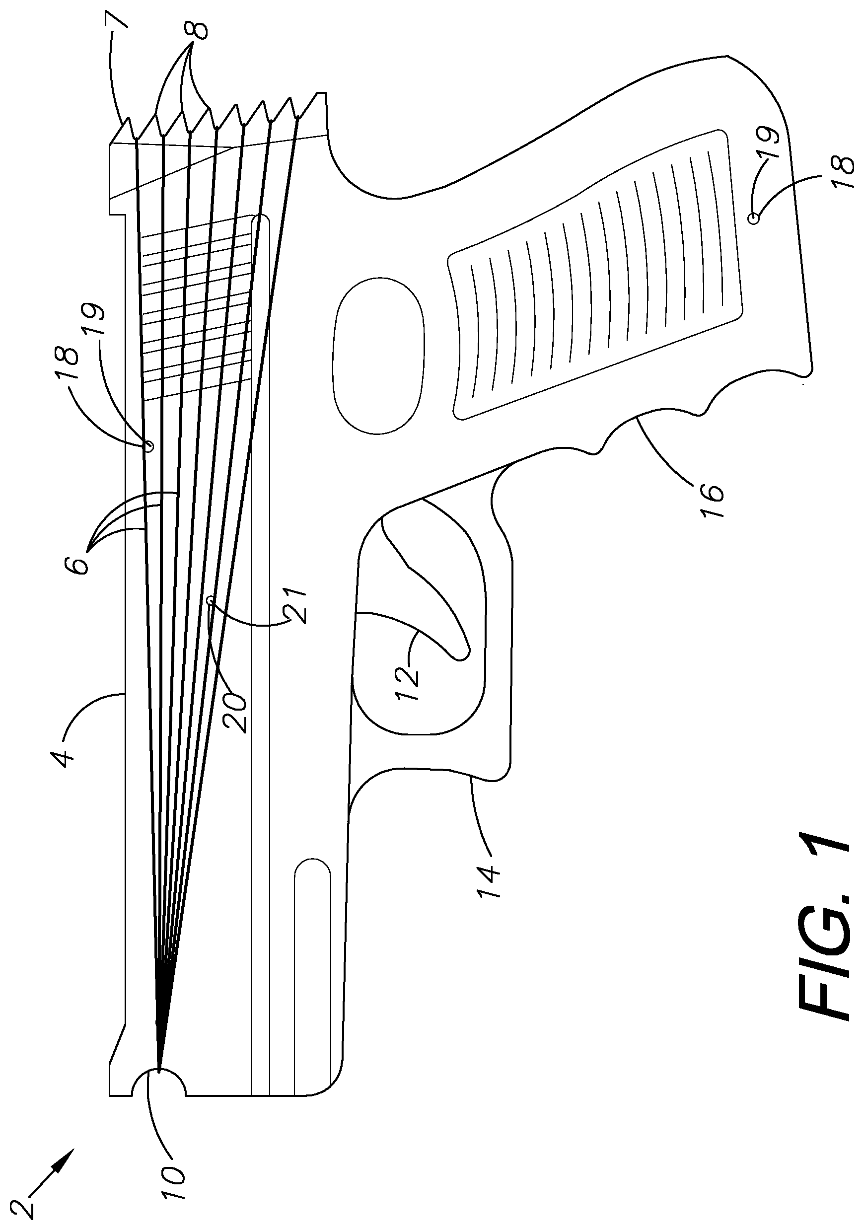 Patent US11841207 — Rubber band gun, method of use, and method of assembly — Figure 1