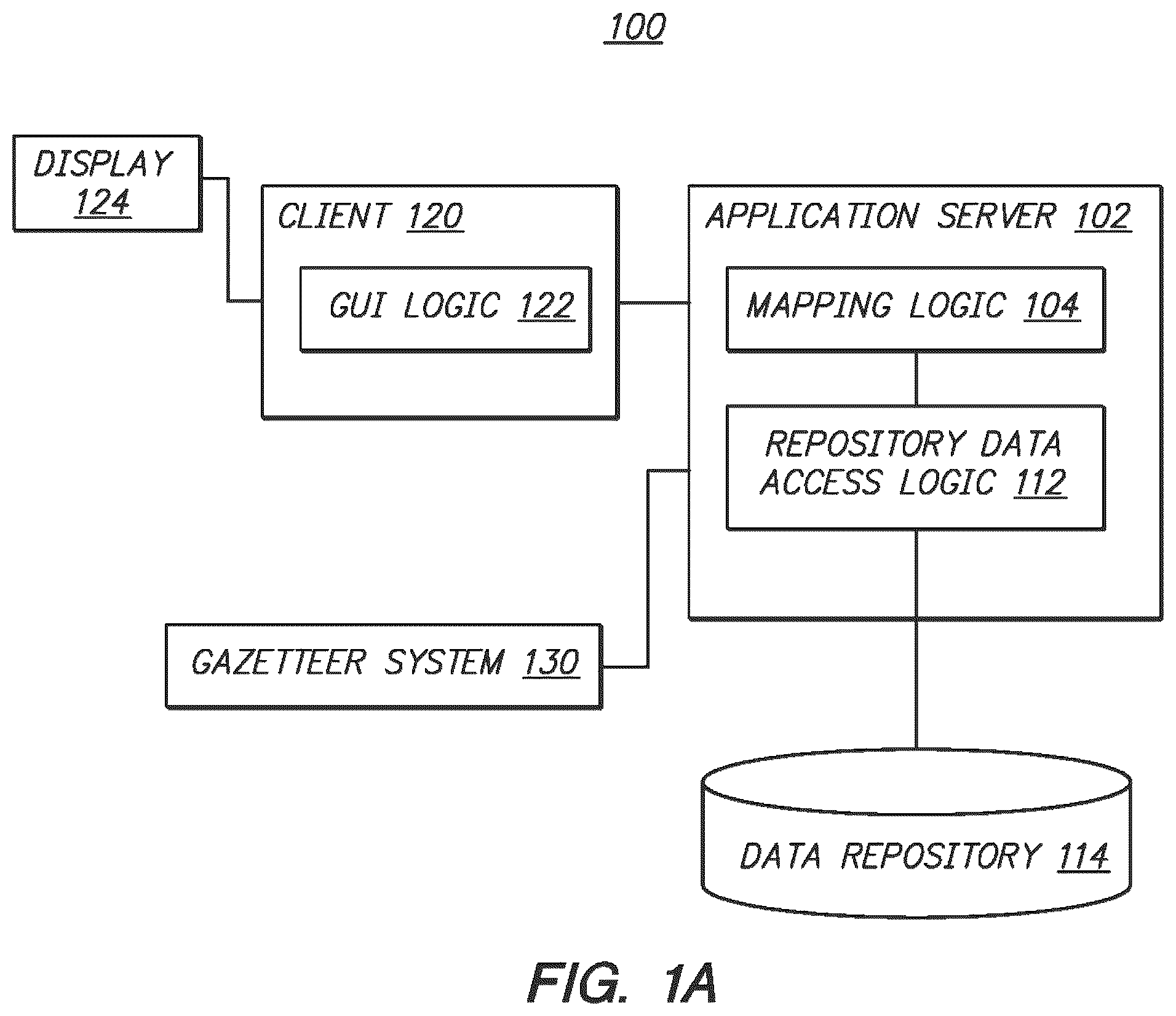 Patent US11841238 — Geotagging structured data — Figure 1