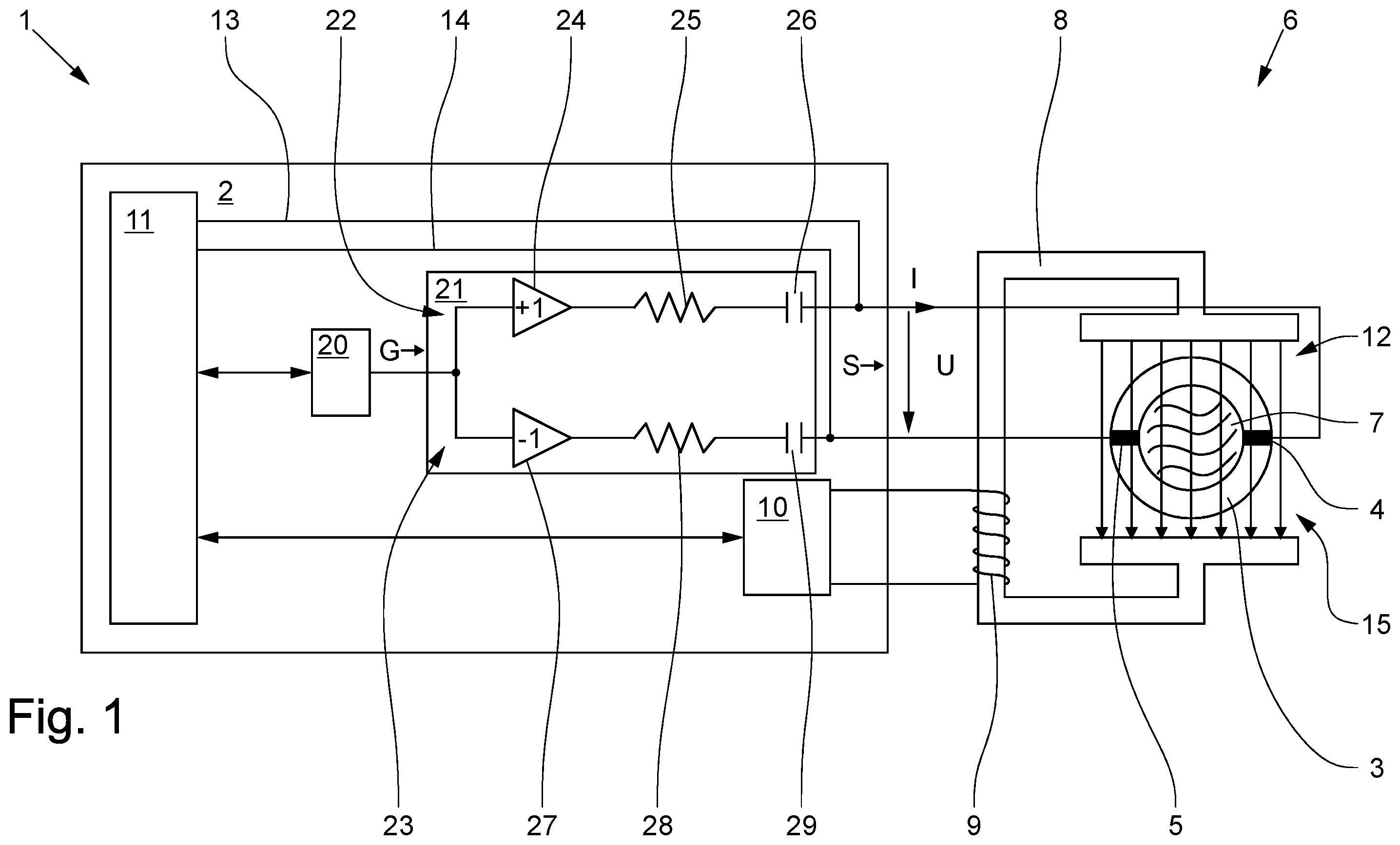 Patent US11841252 — Method for determining a conductivity, operating method of a magnetic-inductive flowmeter and magnetic-inductive flowmeter — Figure 1