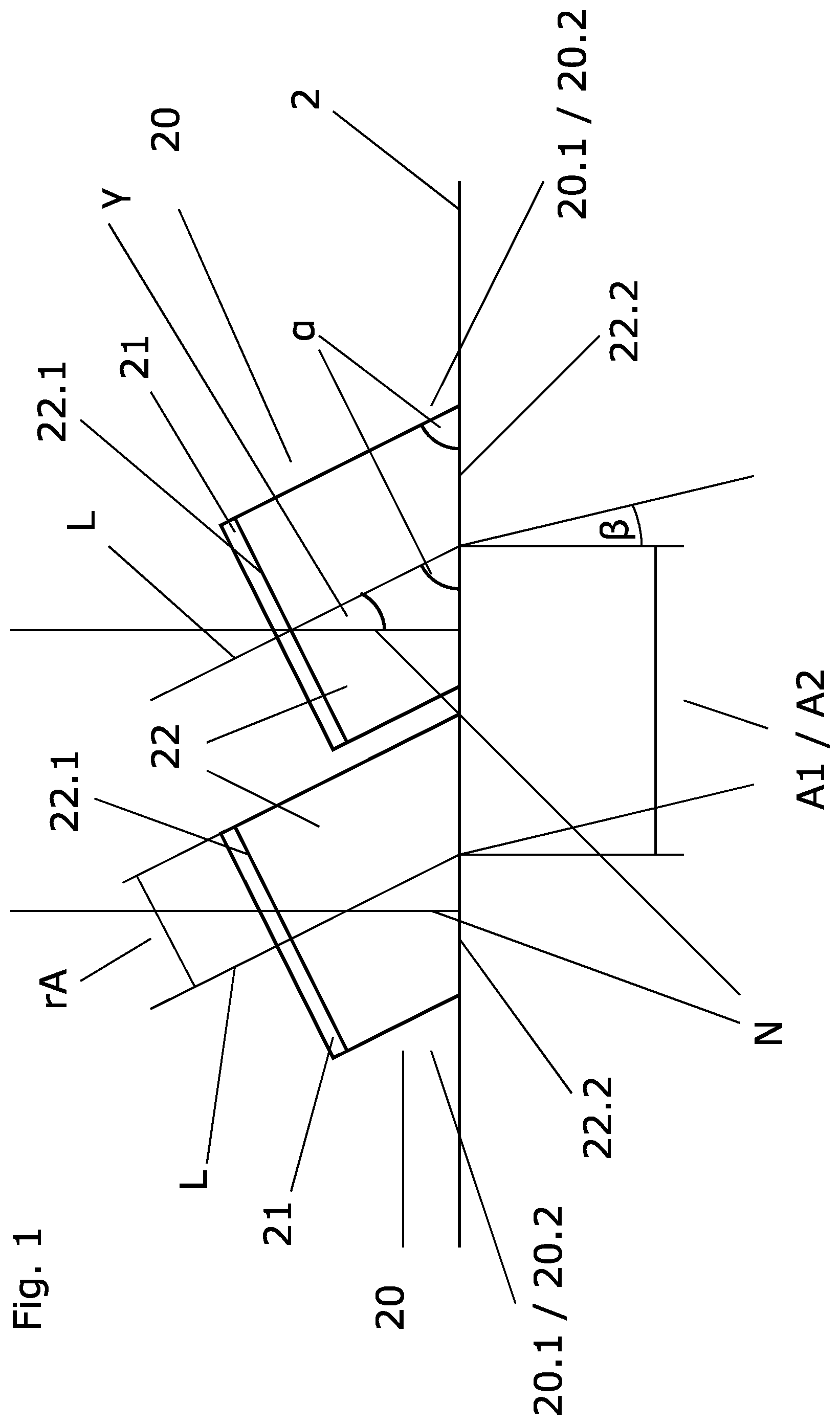 Patent US11841254 — Clamp-on ultrasonic transducer arrangement independent of measuring tube diameter at a measuring point — Figure 1