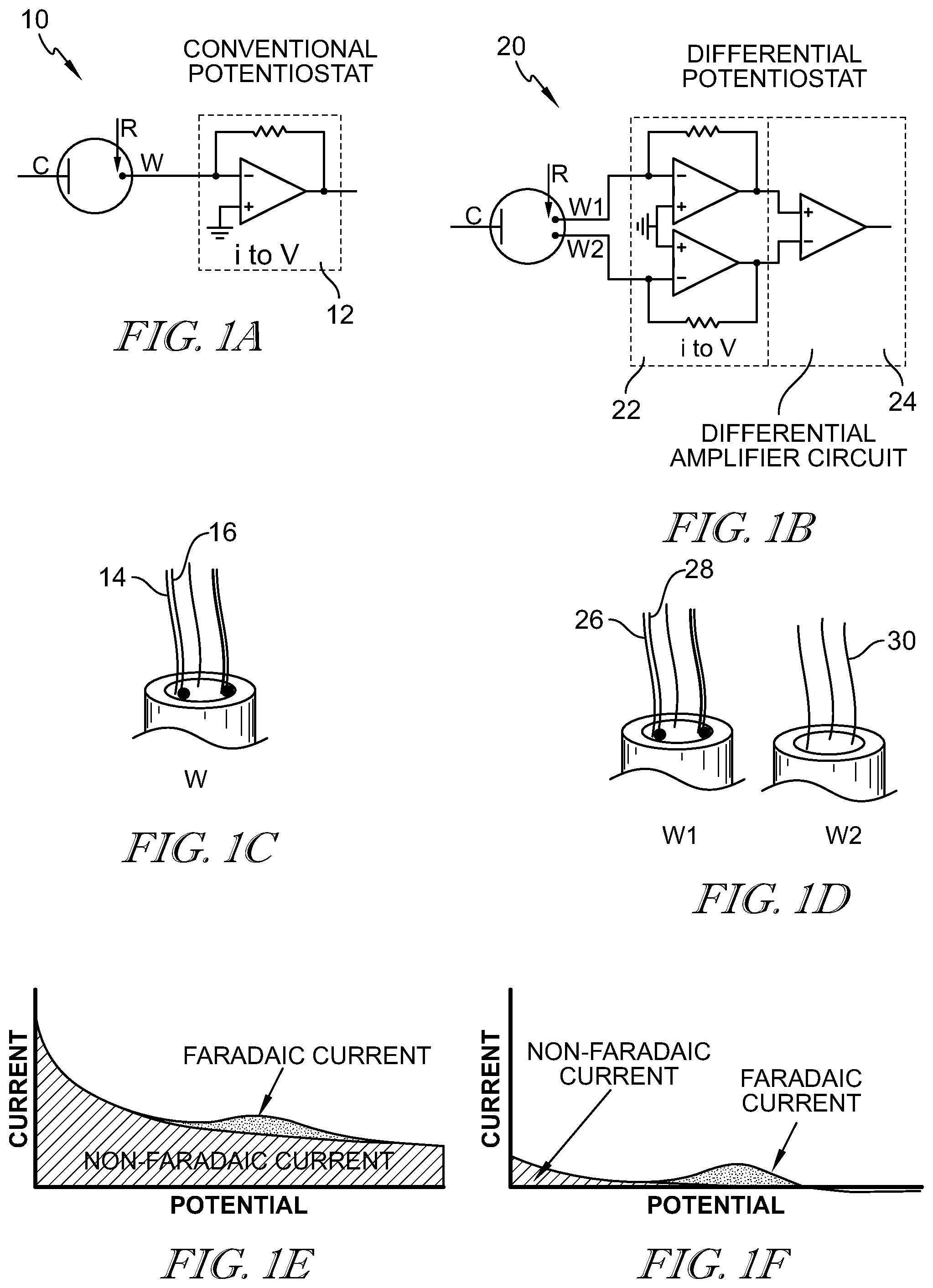 Patent US11841341 — Differential circuit for background correction in electrochemical measurements — Figure 1