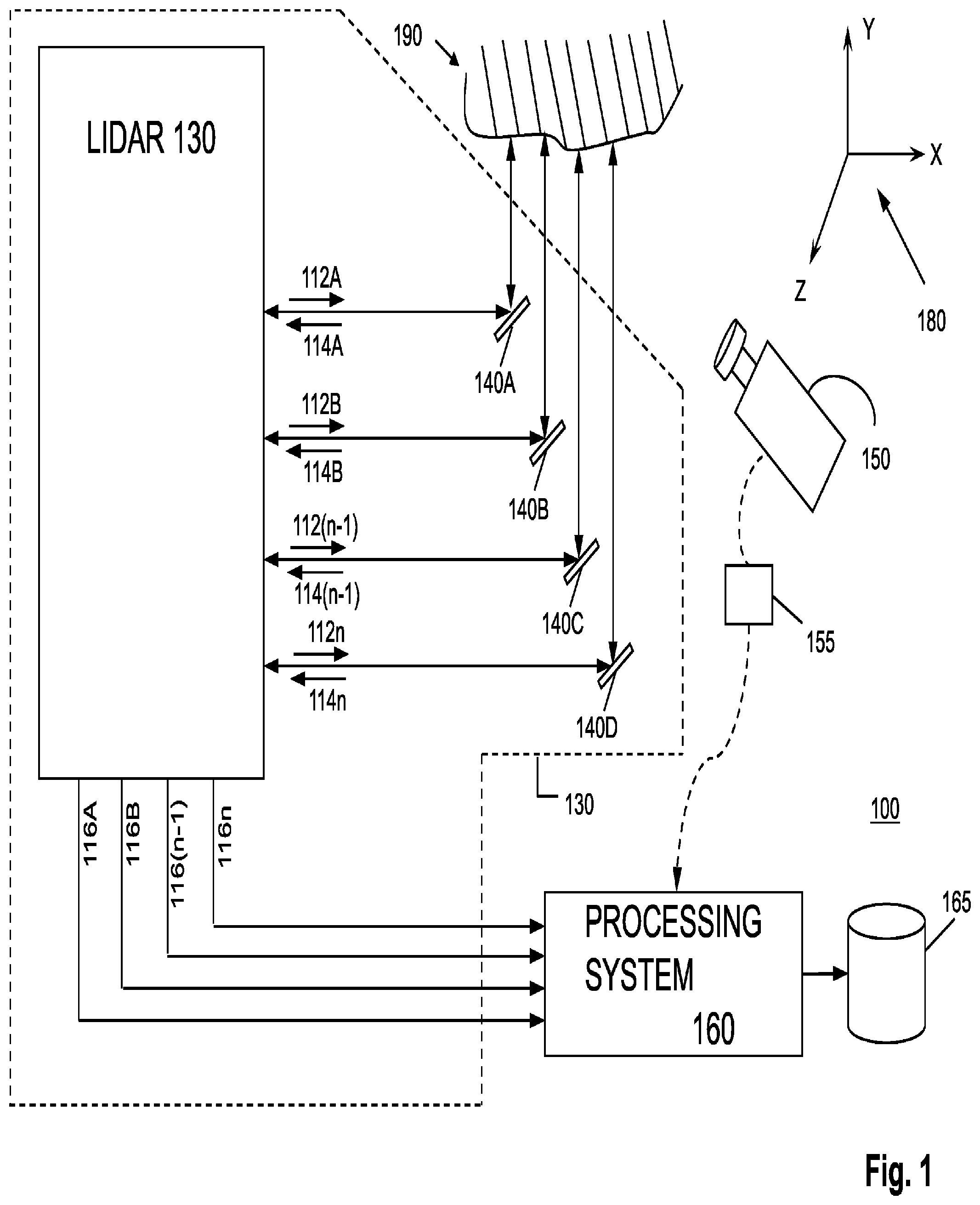 Patent US11841431 — System and method for increasing resolution of images obtained from a three-dimensional measurement system — Figure 1