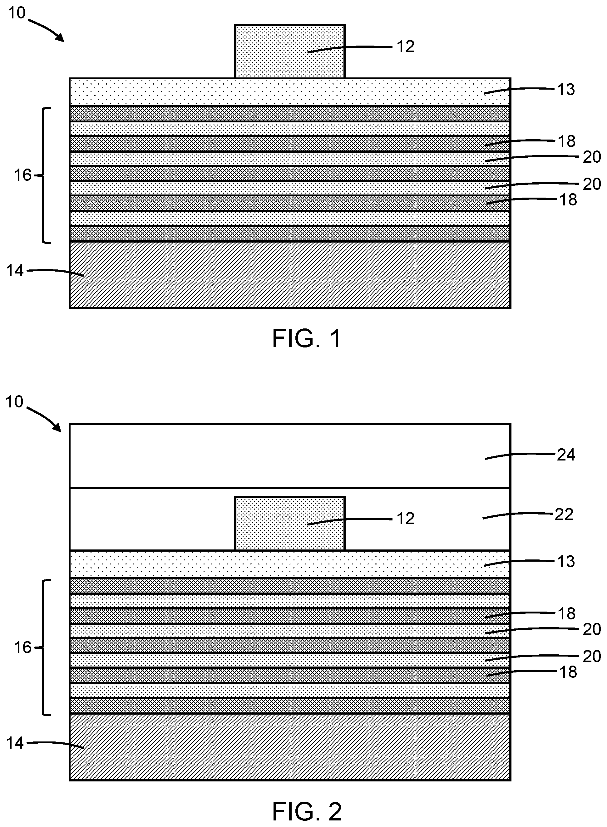 Patent US11841534 — Vertical grating structures placed between a waveguide core and a substrate — Figure 1