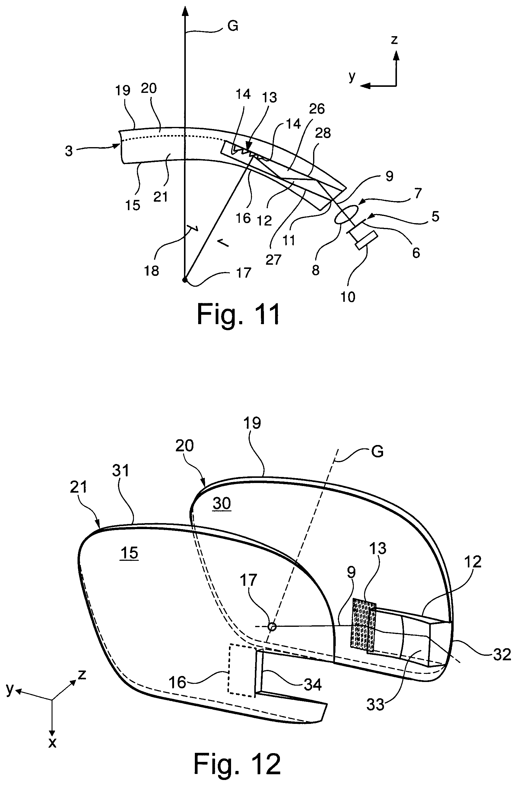 Patent US11841558 Figure 6 – Spectacle lens for a display device which can be placed on the head of a user and generates an image
