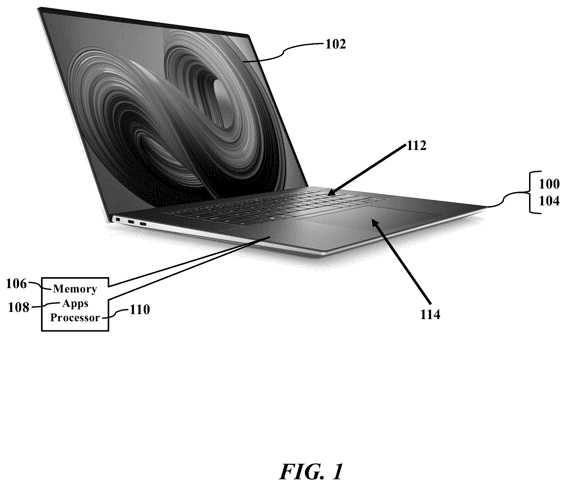 Patent US11841586 — Position-adjustable backlight — Figure 1