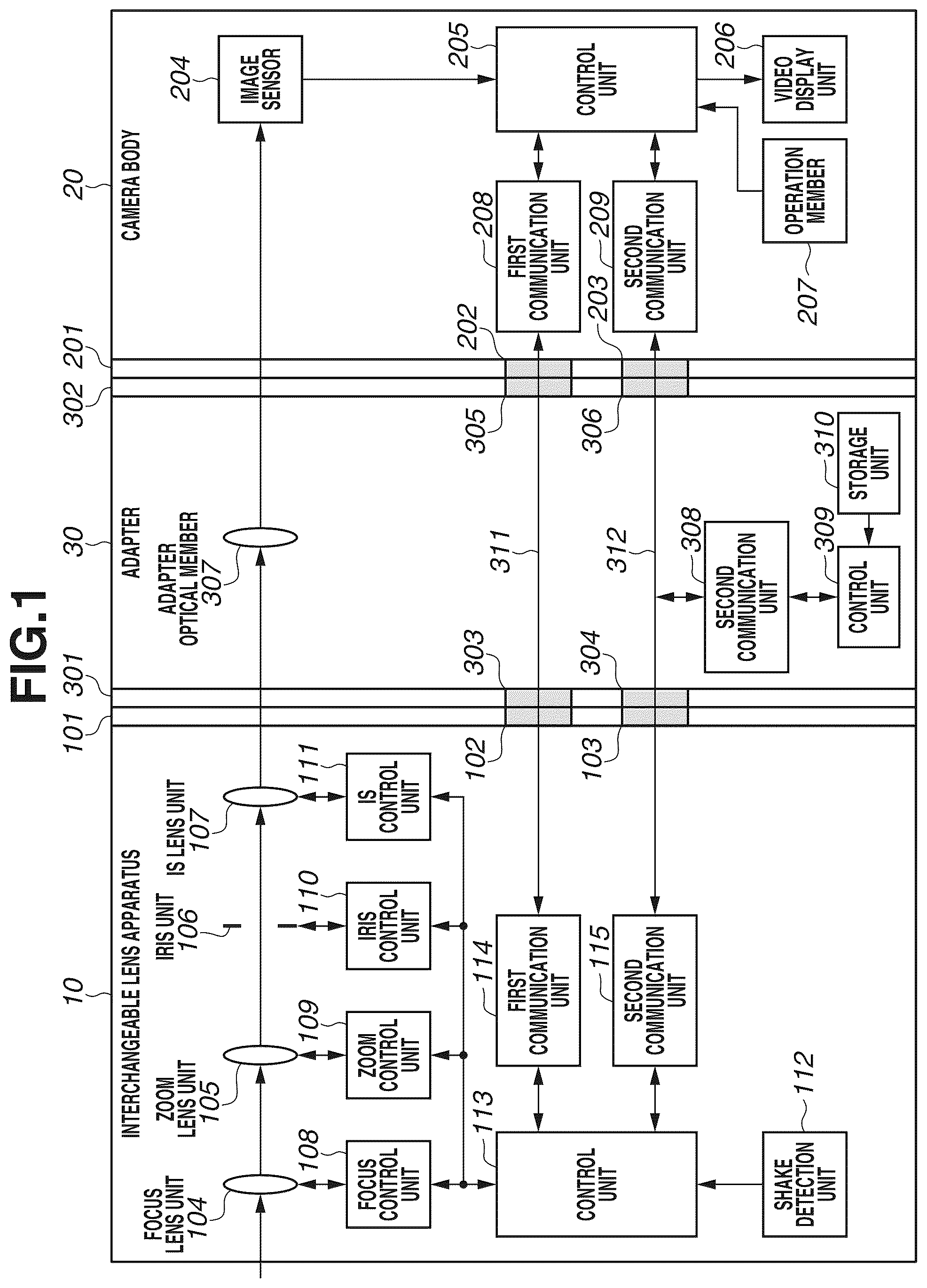 Patent US11841603 — Intermediate accessory apparatus, image pickup apparatus, image pickup system, and storage medium — Figure 1