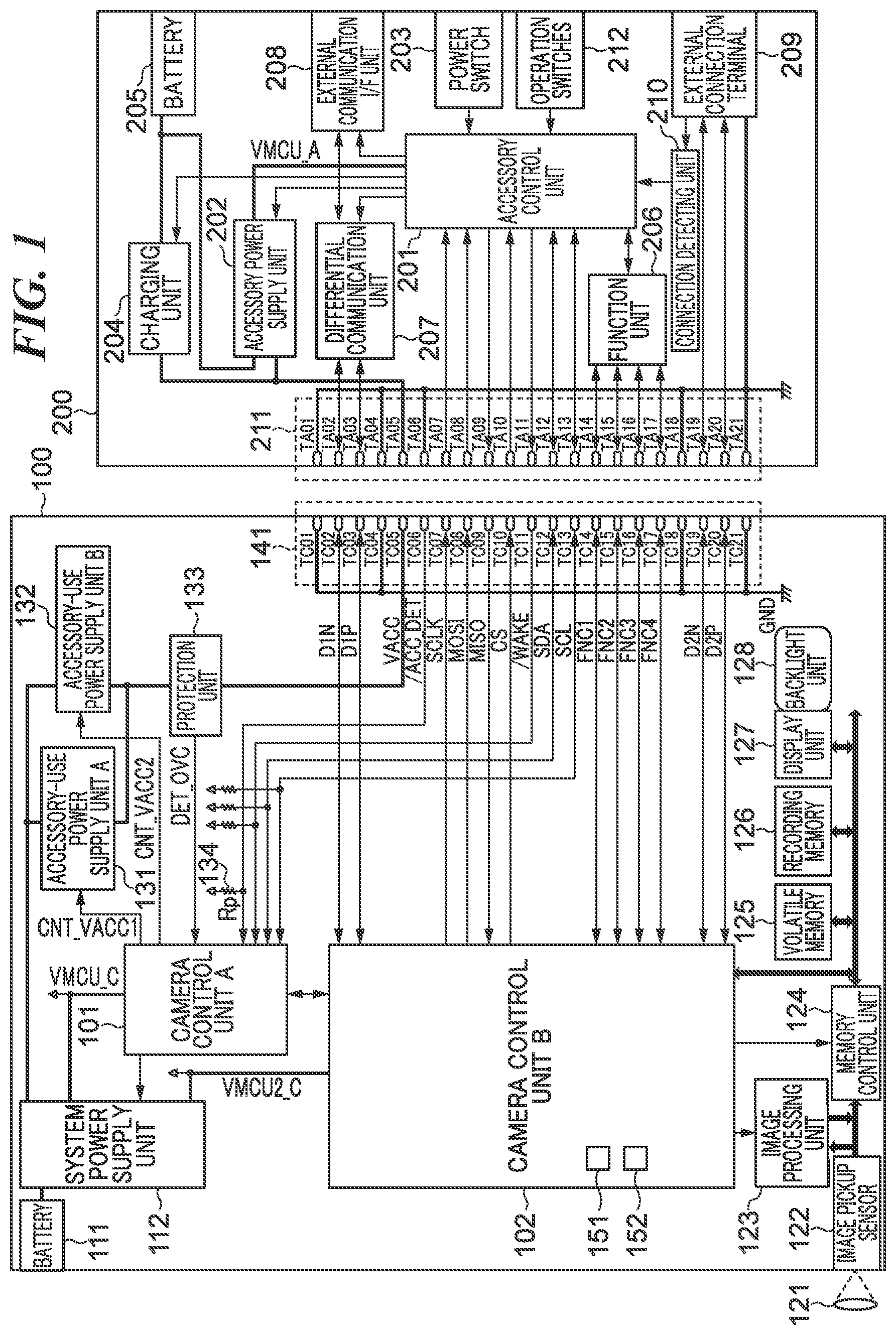 Patent US11841608 — Electronic apparatus to which accessory is attachable, and accessory — Figure 1