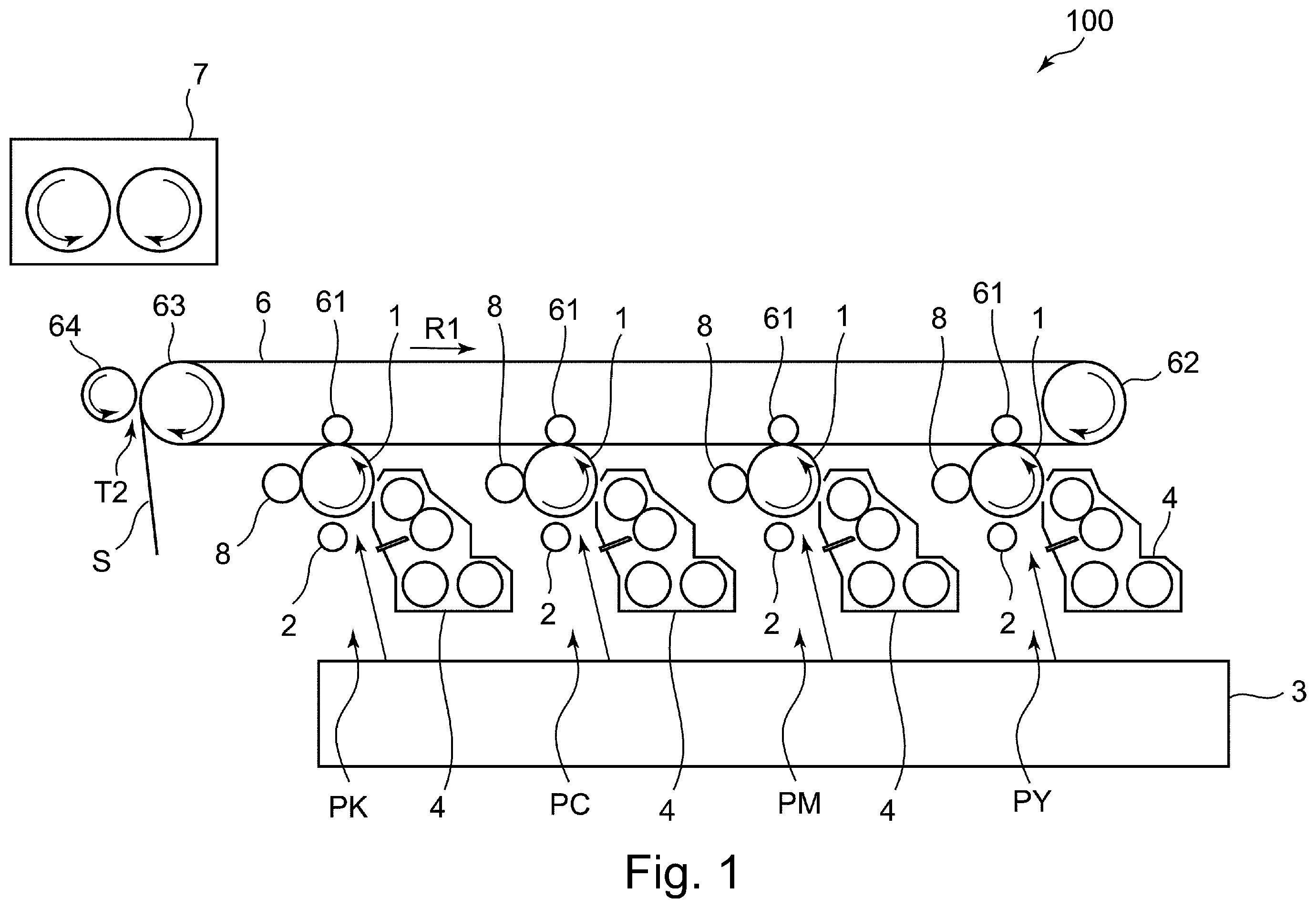 Patent US11841635 — Developing device — Figure 1