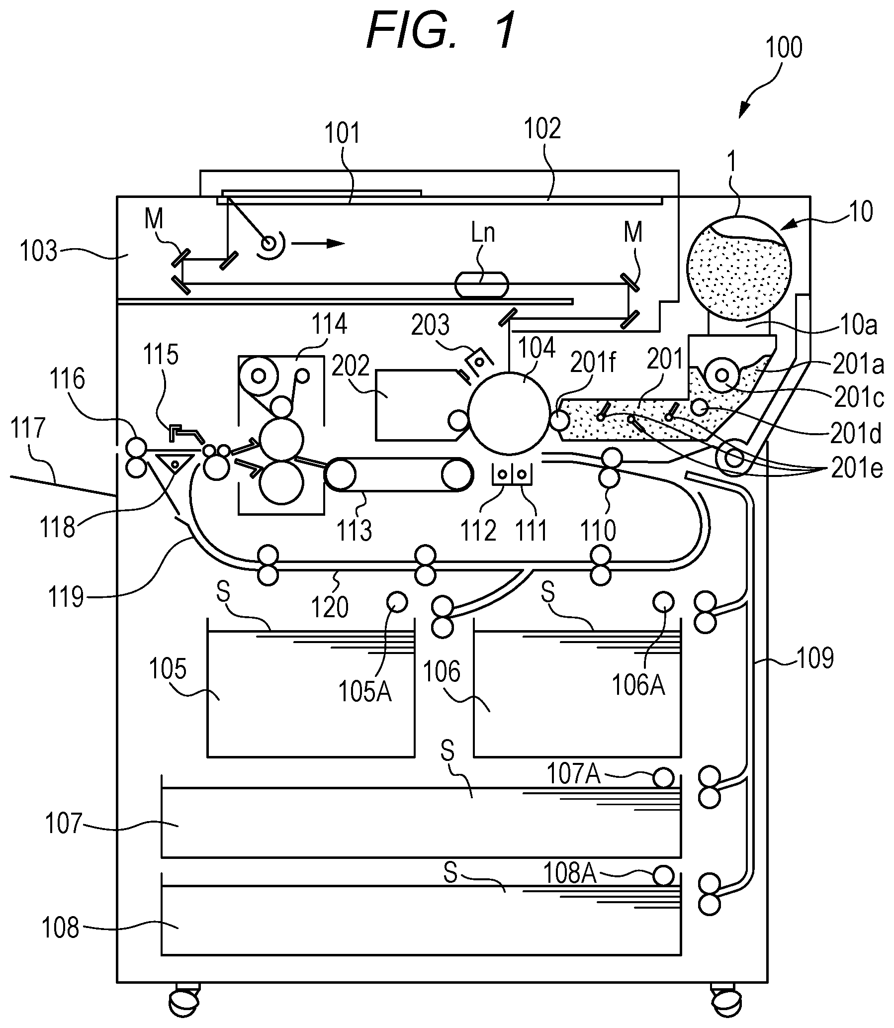 Patent US11841641 — Developer replenishing container and image forming apparatus — Figure 1