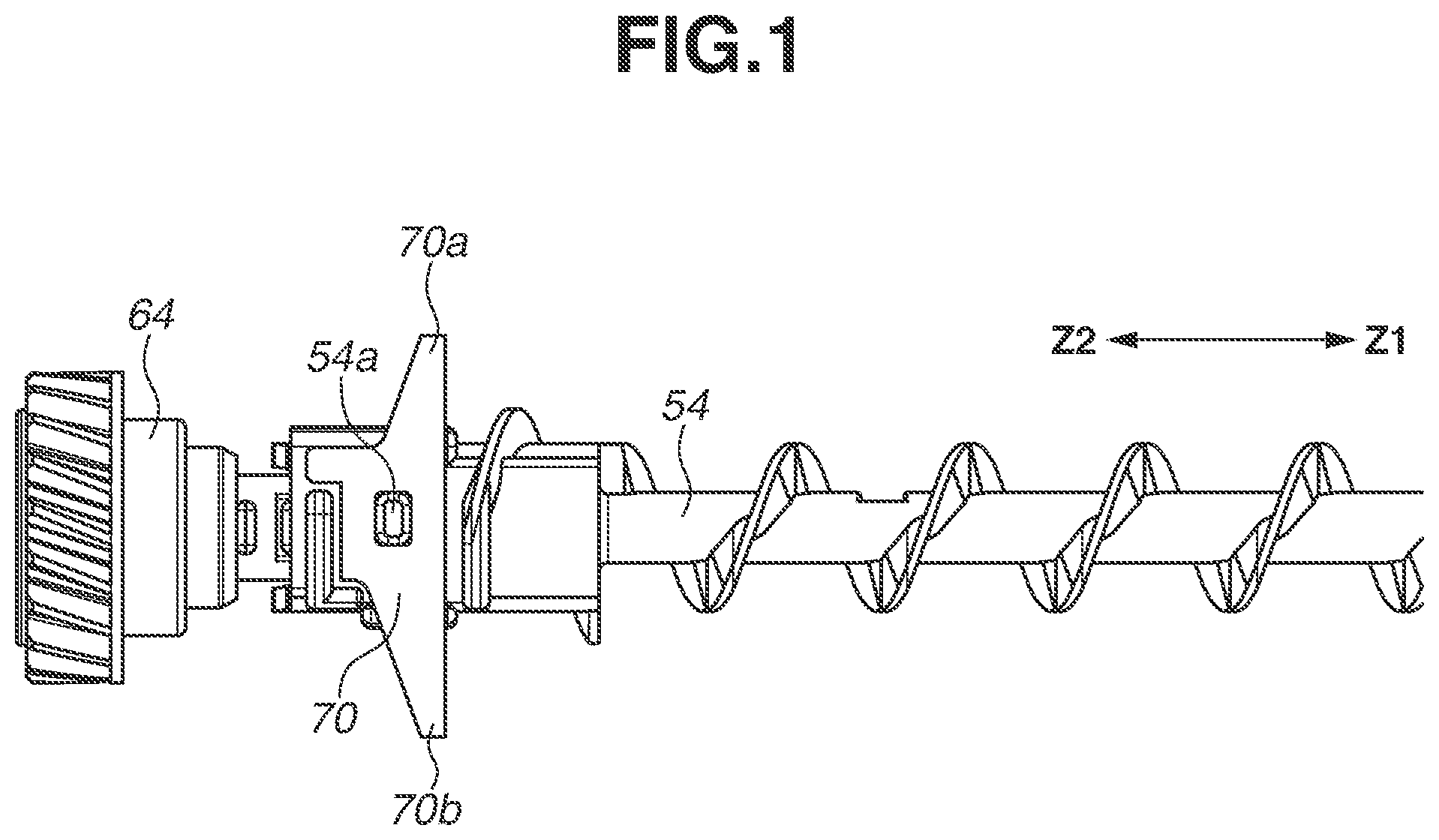 Patent US11841644 — Toner cartridge and image forming apparatus including a screw to convey toner in the cartridge, an elastic member to loosen the toner, and a means to discharge toner together with air to the outside of the cartridge — Figure 1