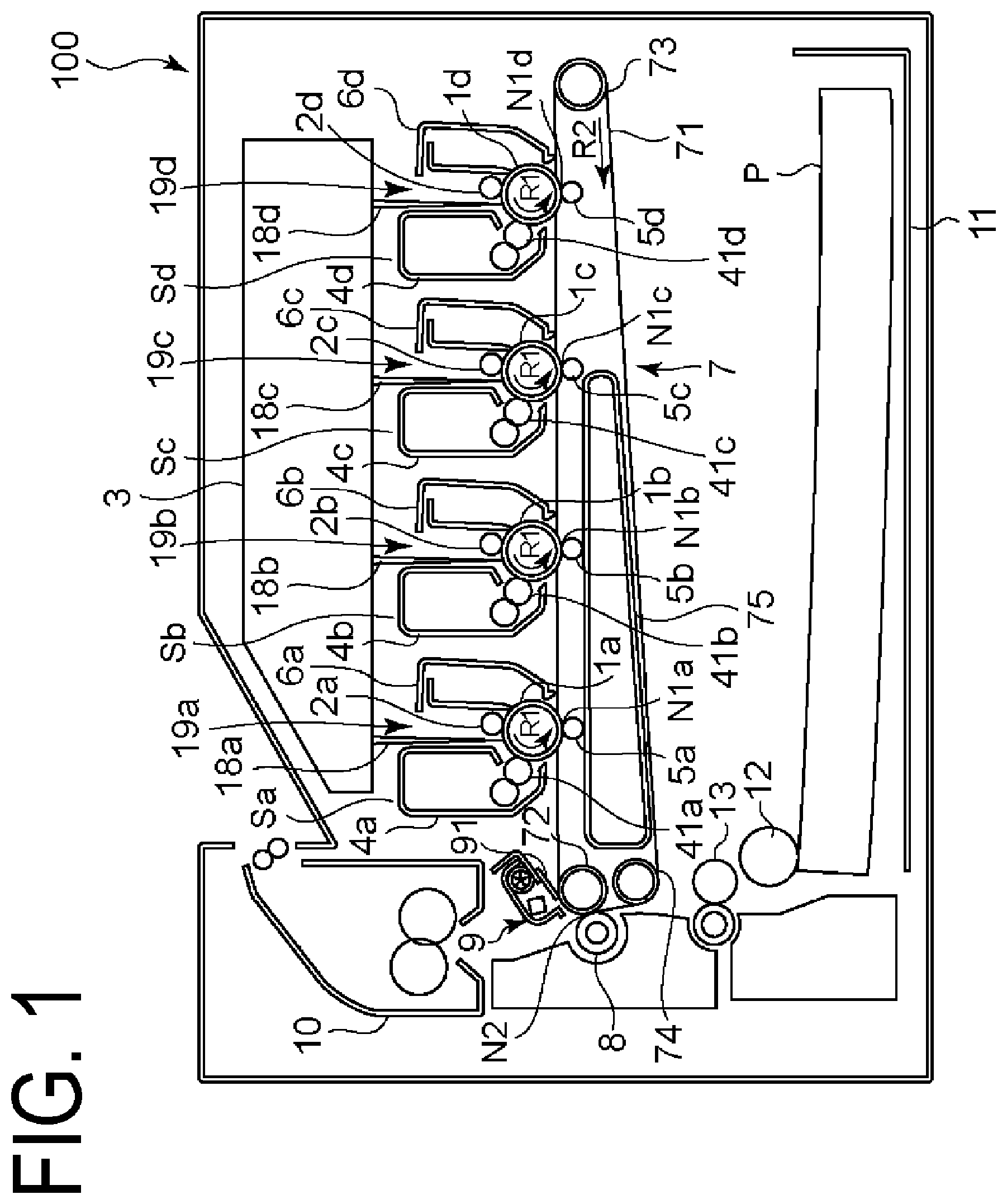 Patent US11841645 — Toner conveying device and image forming apparatus — Figure 1