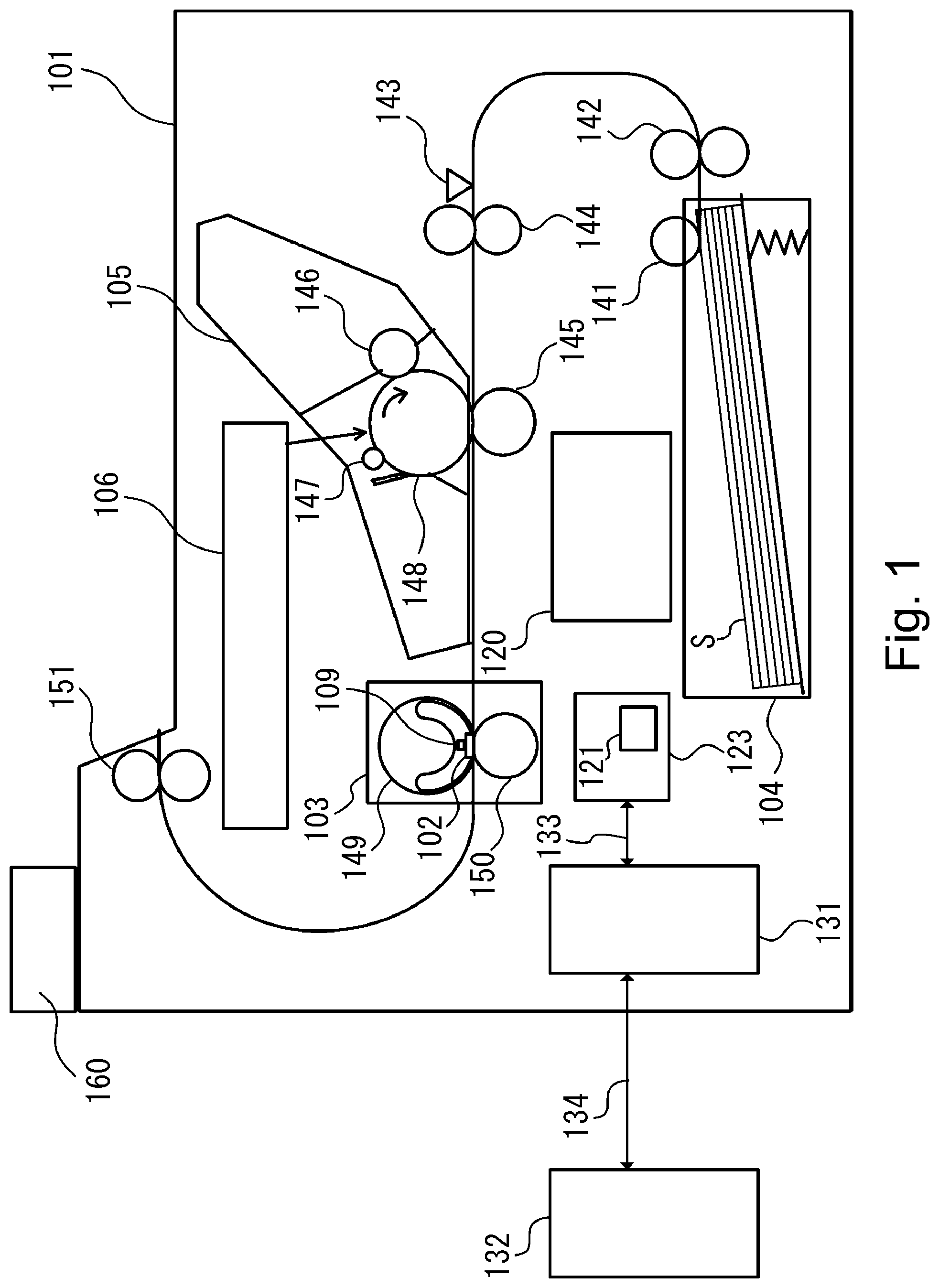 Patent US11841659 Figure 1 – Apparatus including power source unit controlling AC-DC converting unit based on a detected overcurrent state