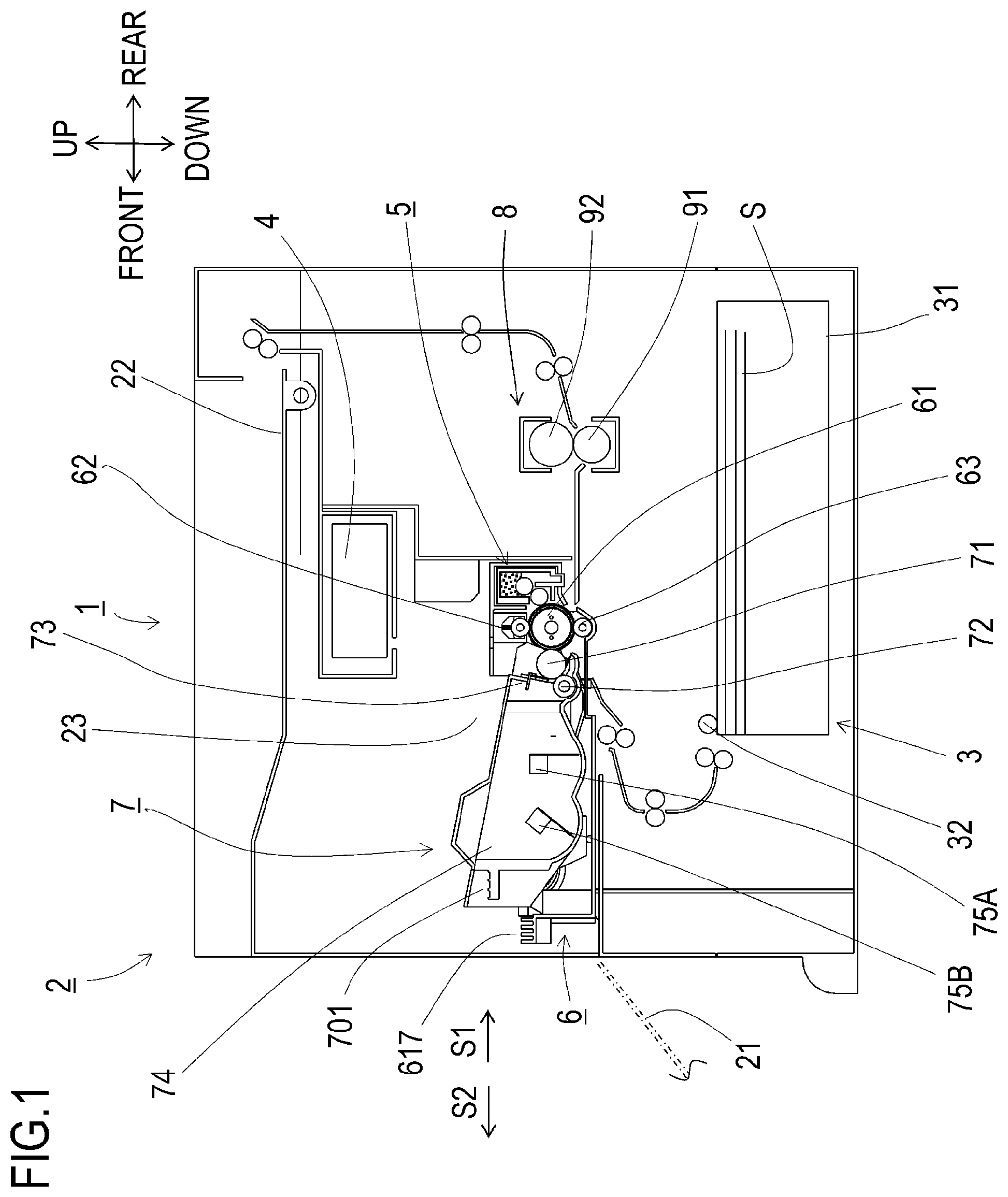 Patent US11841668 Figure 1 – Foreign substance collection apparatus, process cartridge, and image forming apparatus