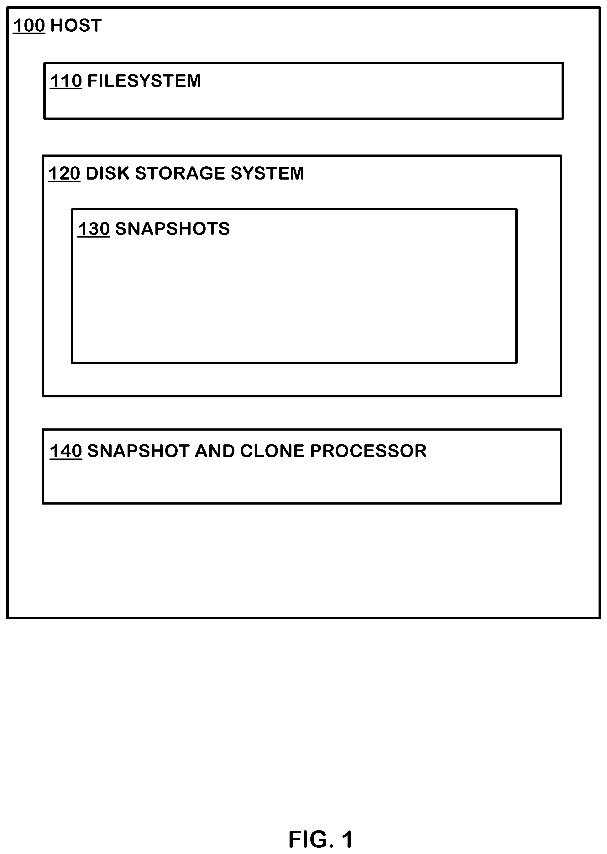 Patent US11841826 — Embedded reference counts for file clones — Figure 1